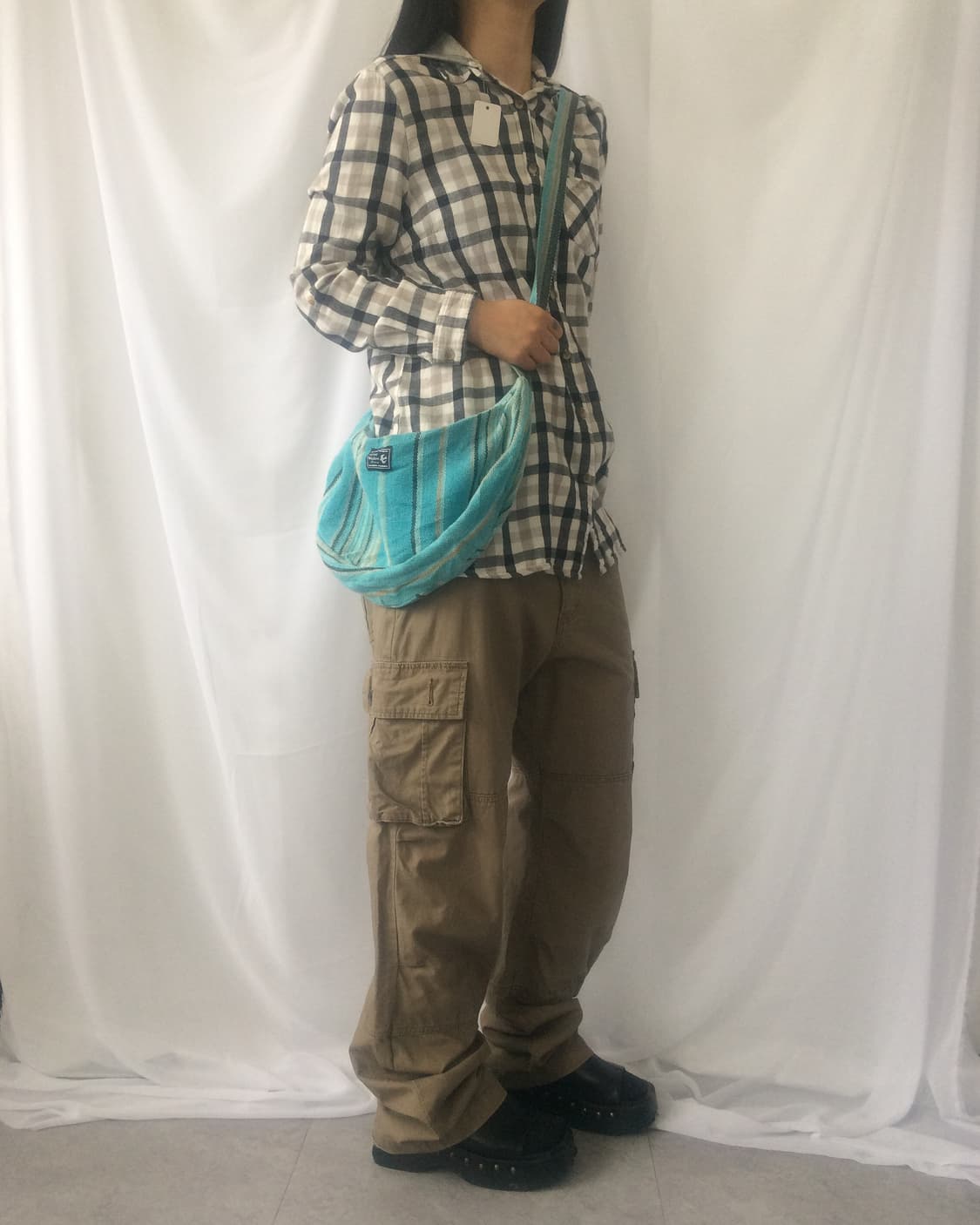 Check pattern hood layered shirt 상품이미지1