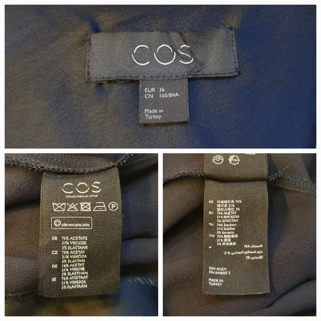 66.COS 브이넥 블랙 원피스 상품이미지7