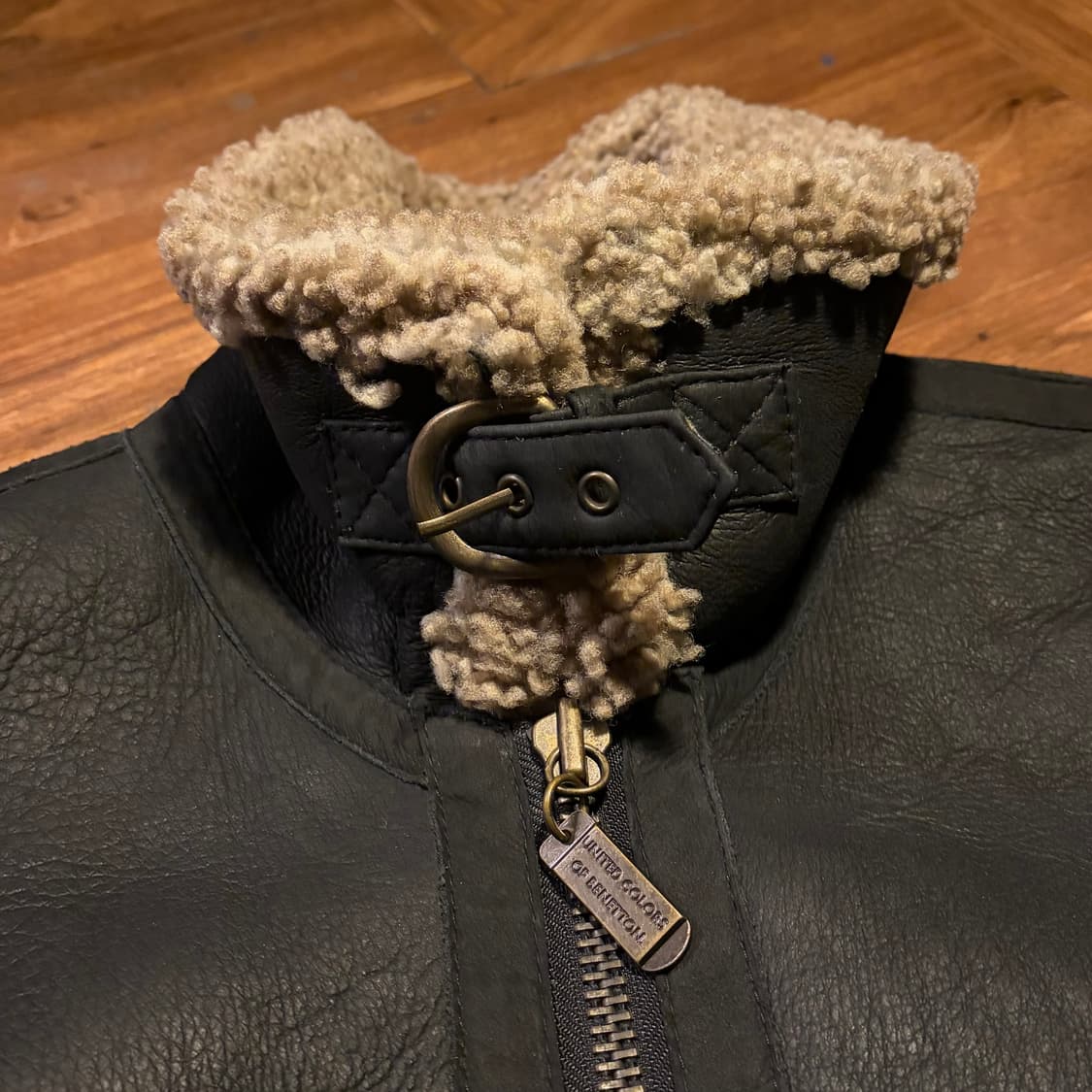 Benetton Leather Shearling Jacket 상품이미지3