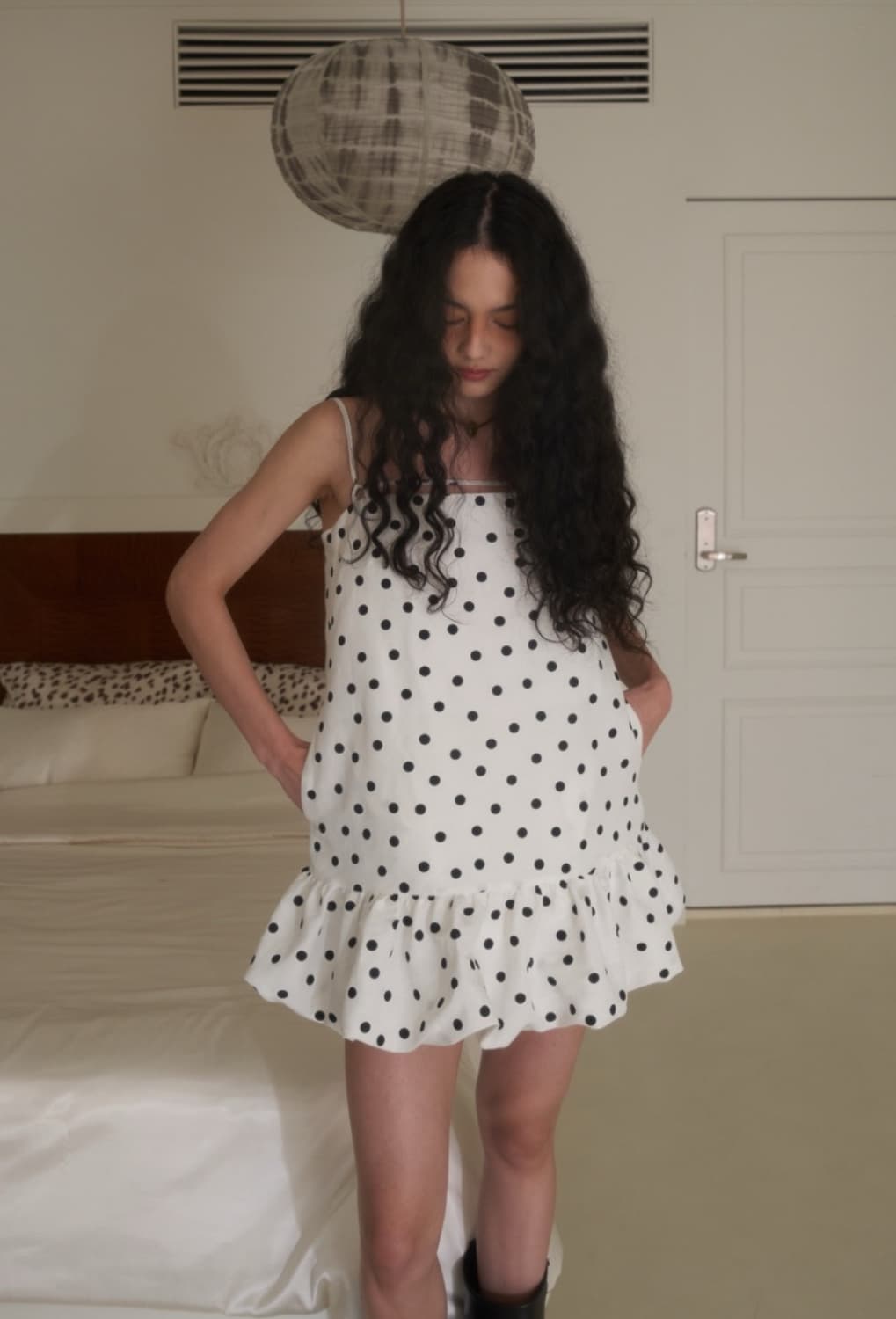 Bubble Dot Mini Dress / White 상품이미지2