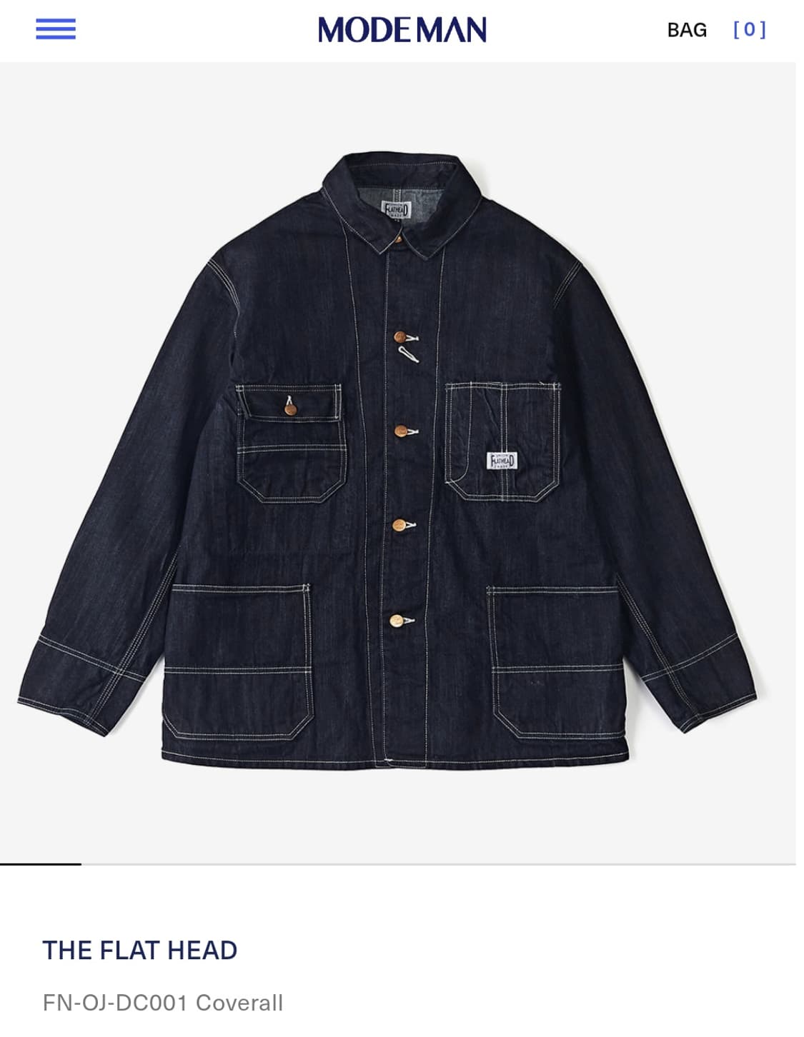The Flat Head 10온스 셀비지 데님 초어자켓 상품이미지1