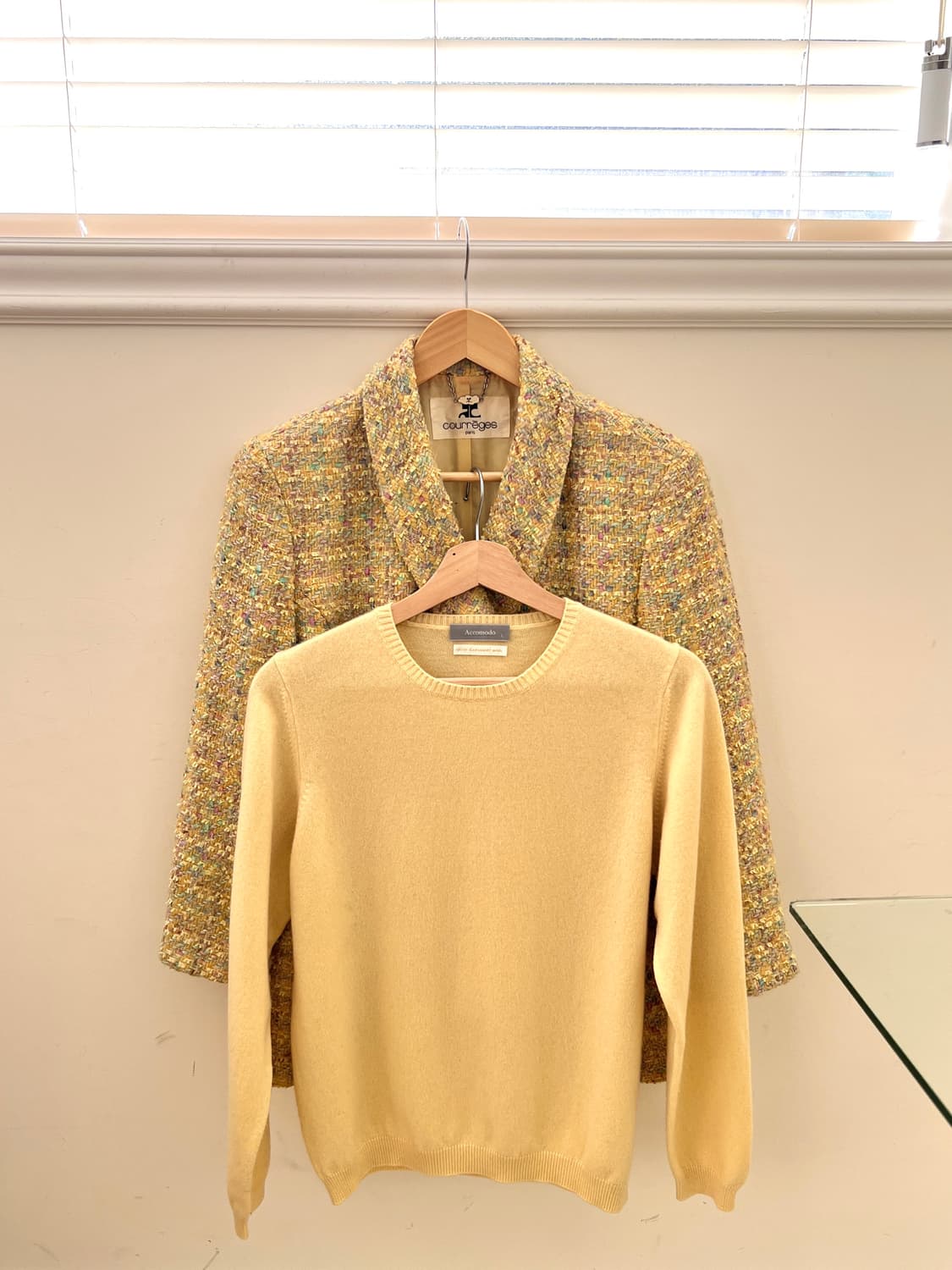 100% 캐시미어 라이트 옐로 라운드넥 니트 상품이미지6