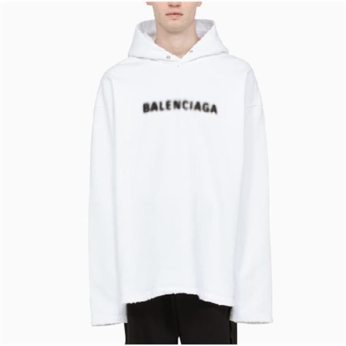 발렌시아가 흰색 백로고 후드티  상품이미지1