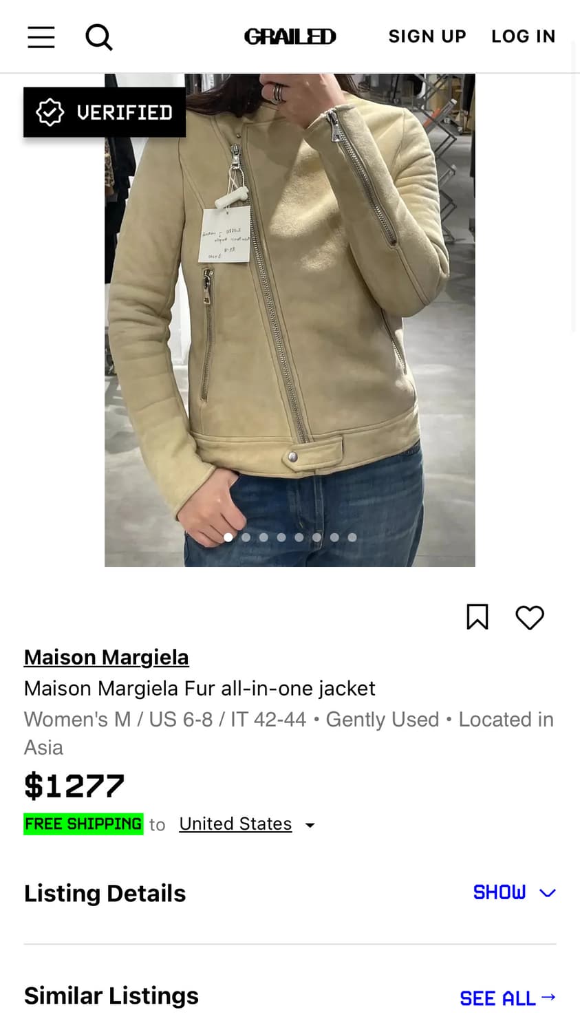 마틴 마르지엘라 램스킨 스웨이드 라이더 자켓 (털 안감) 상품이미지2