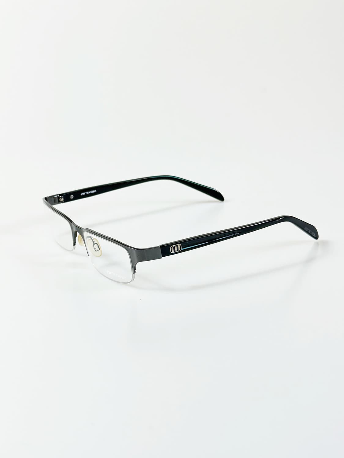 ANIWAY 다크실버 메탈릭 반무테 스퀘어 빈티지 안경 상품이미지3