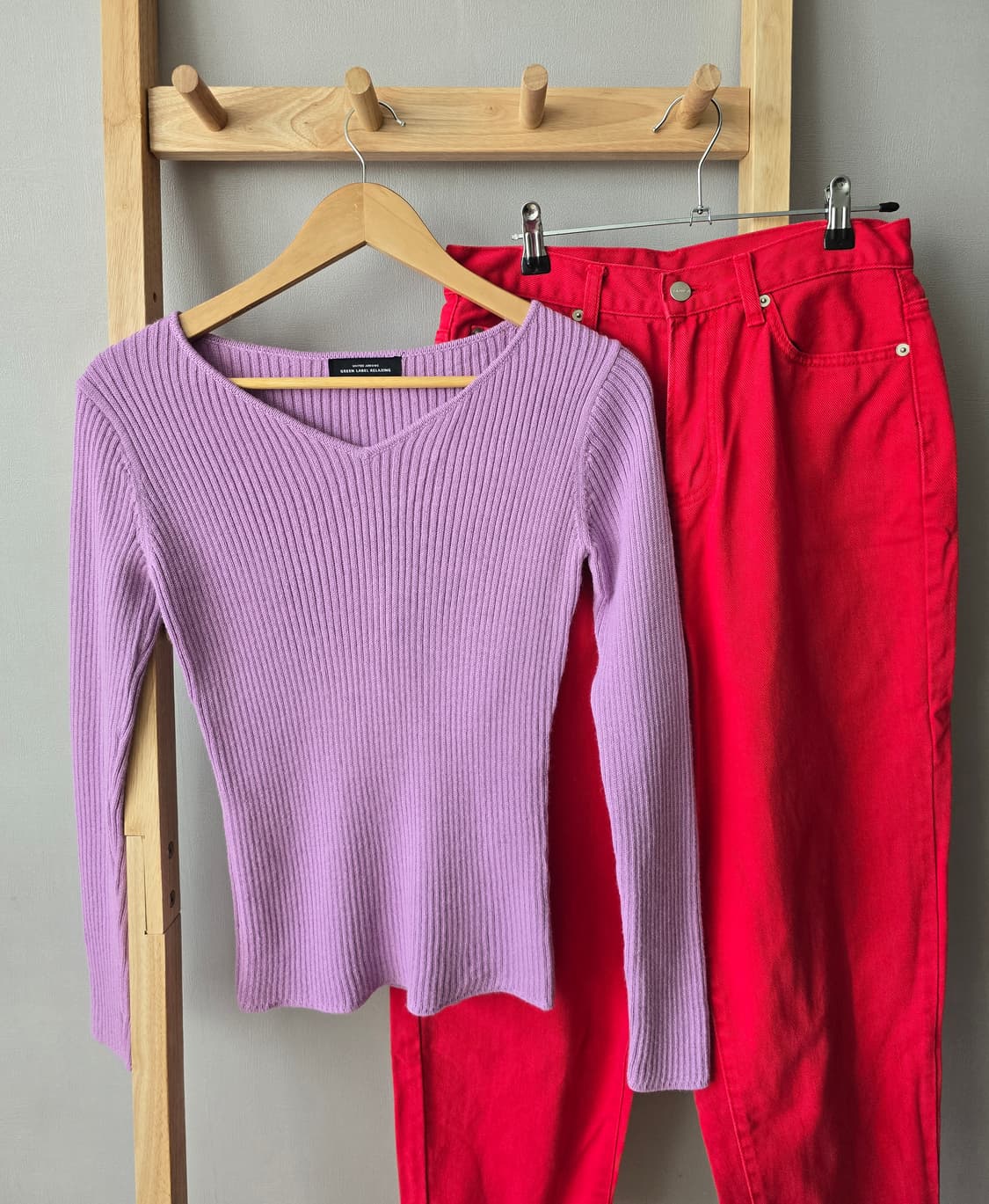 [United Arrows GLR  라벤더 브이넥 니트 상품이미지1