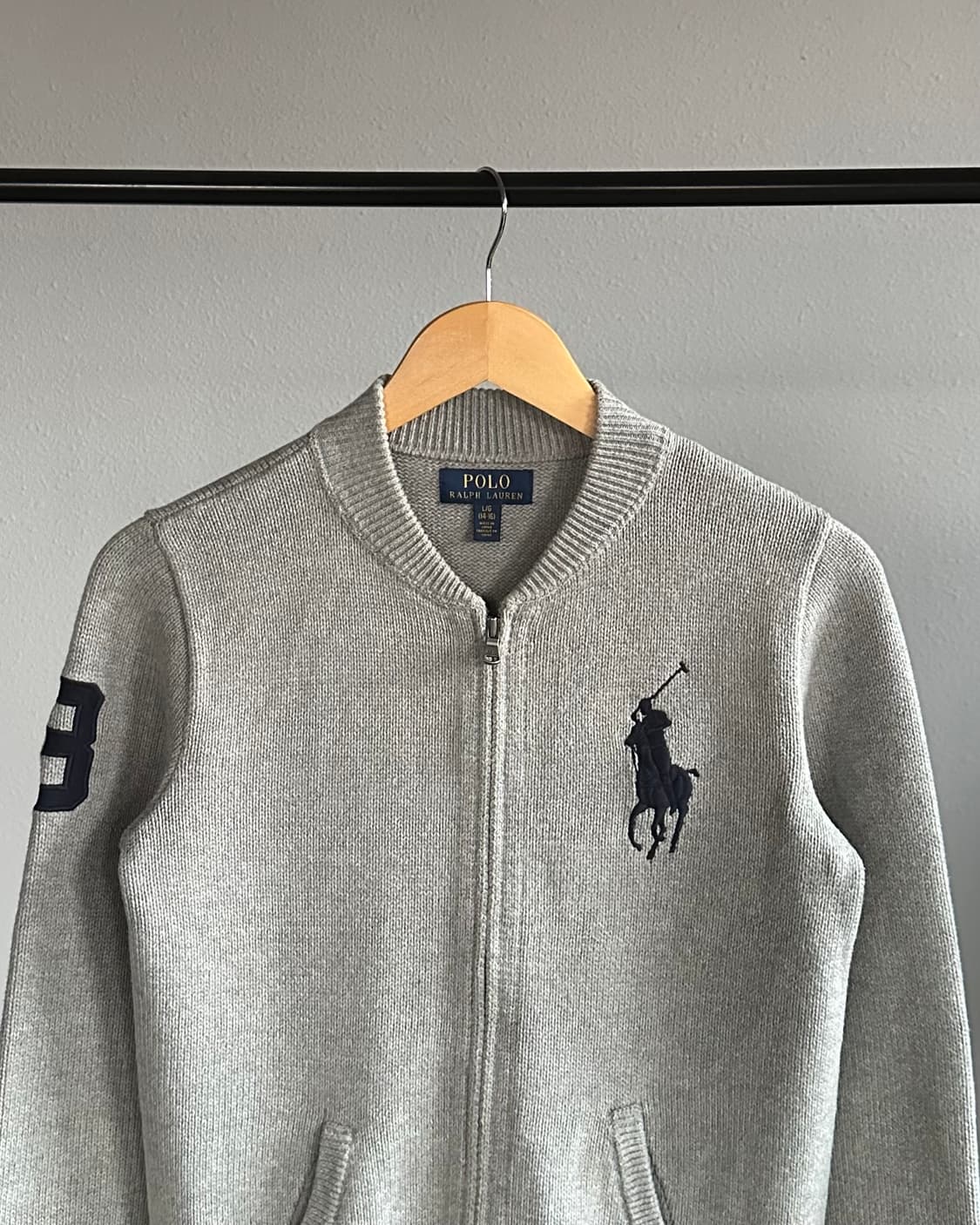 [S]폴로 랄프로렌 빅포니 그레이 니트 집업 상품이미지2