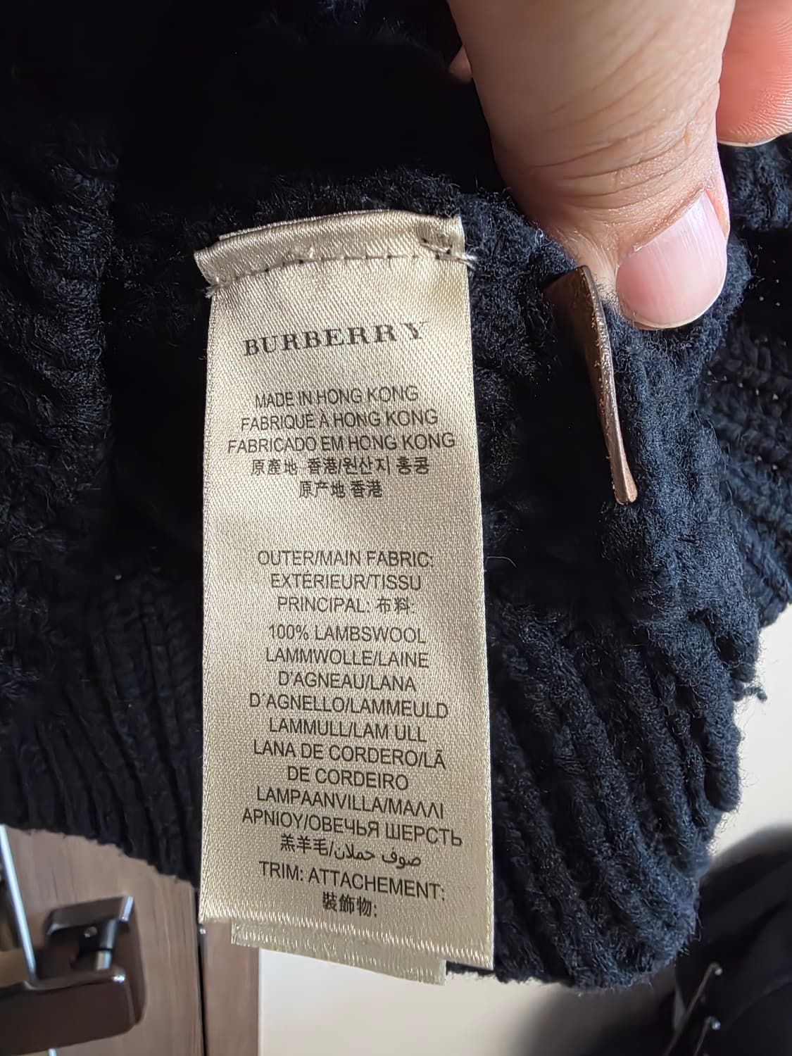 Burberry 램스울 숄칼라 인타르시아 가디건 M 상품이미지5