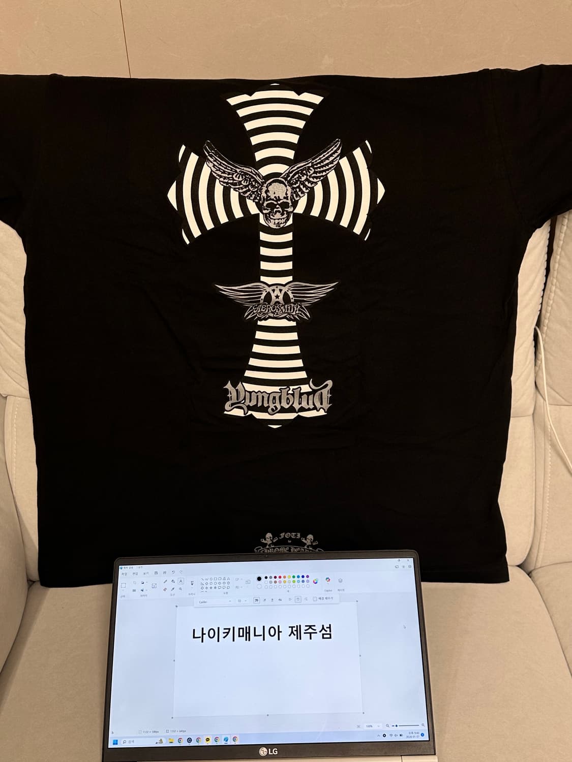 크롬하츠x영블러드x에어로스미스x포티 한정 티셔츠 상품이미지1