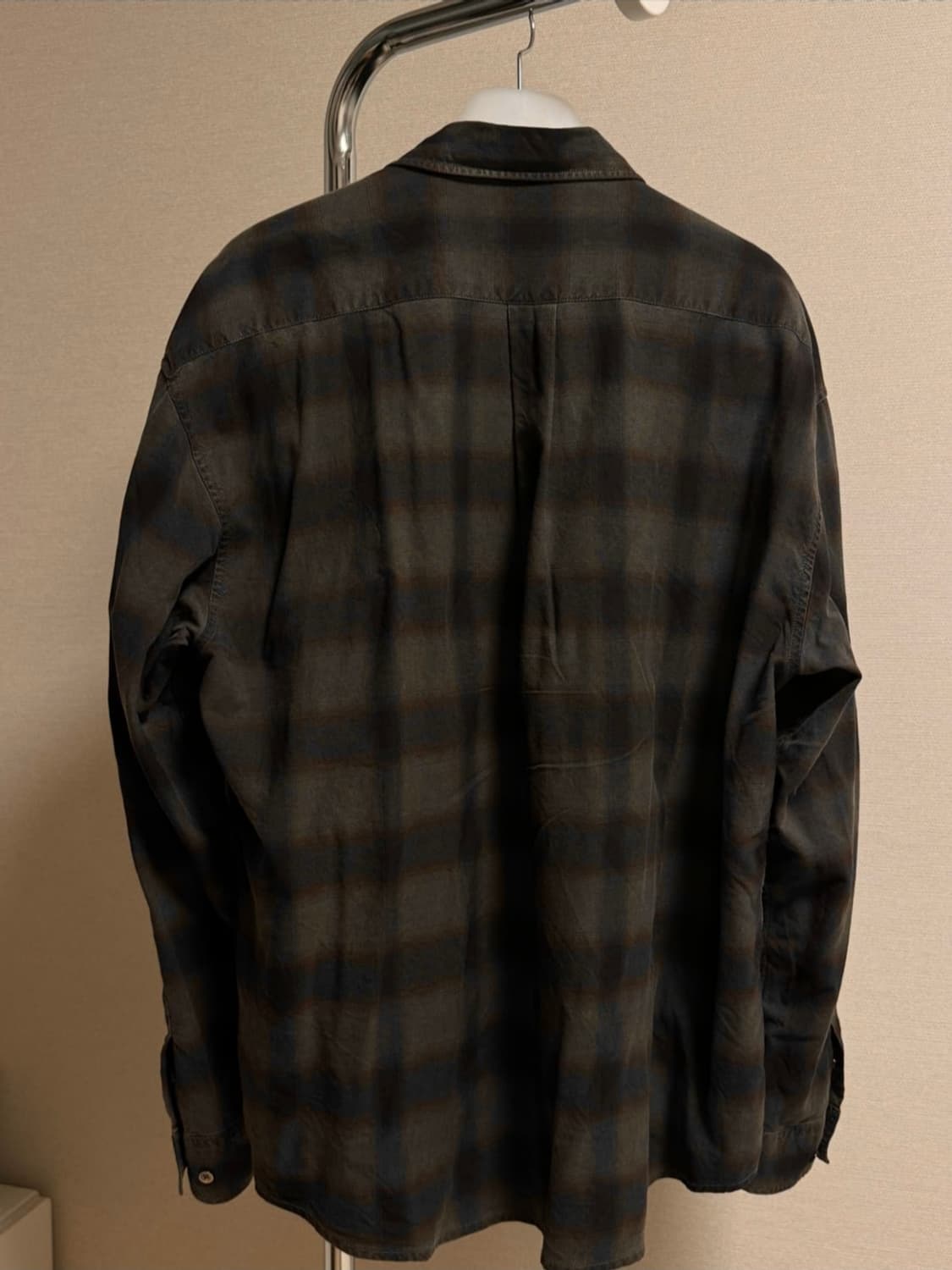 해칭룸 다이드 클래식 셔츠 3사이즈 브라운 네이비 상품이미지4