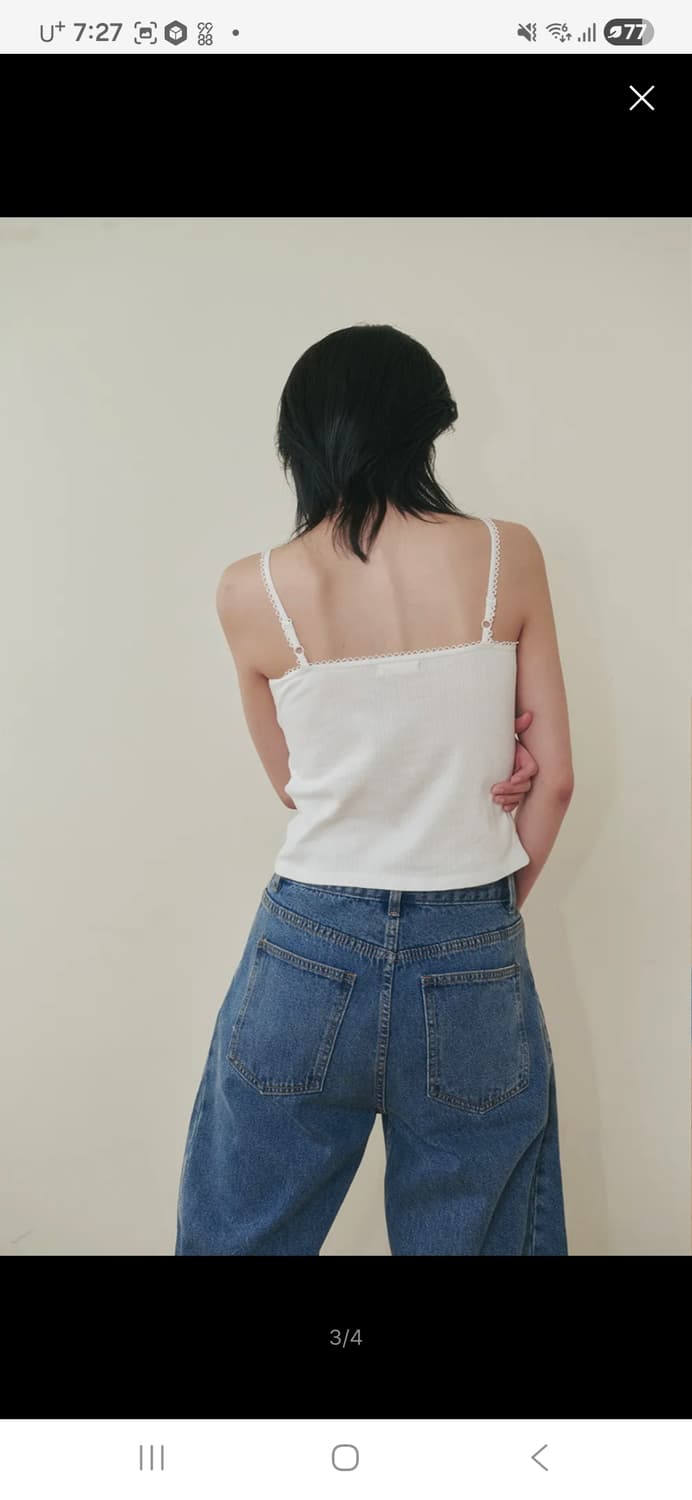 미사용 플리즈프로젝트 리본 민소매 나시 상품이미지3