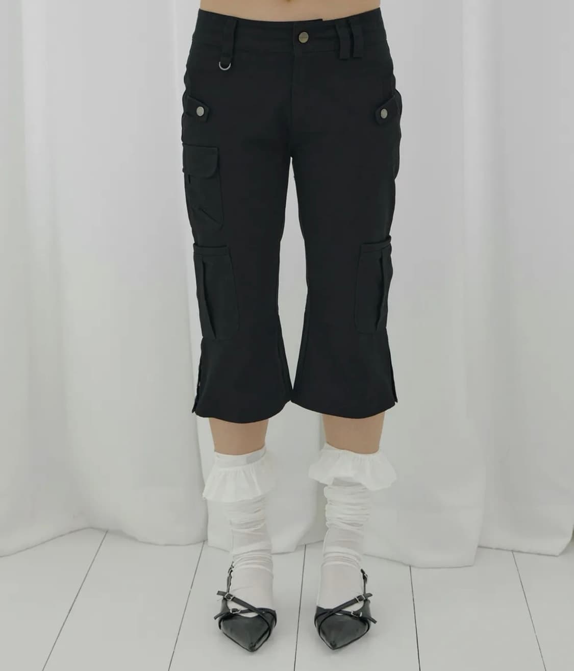 팬시클럽 카고 카프리 팬츠 (BLACK) F26QD152 상품이미지2