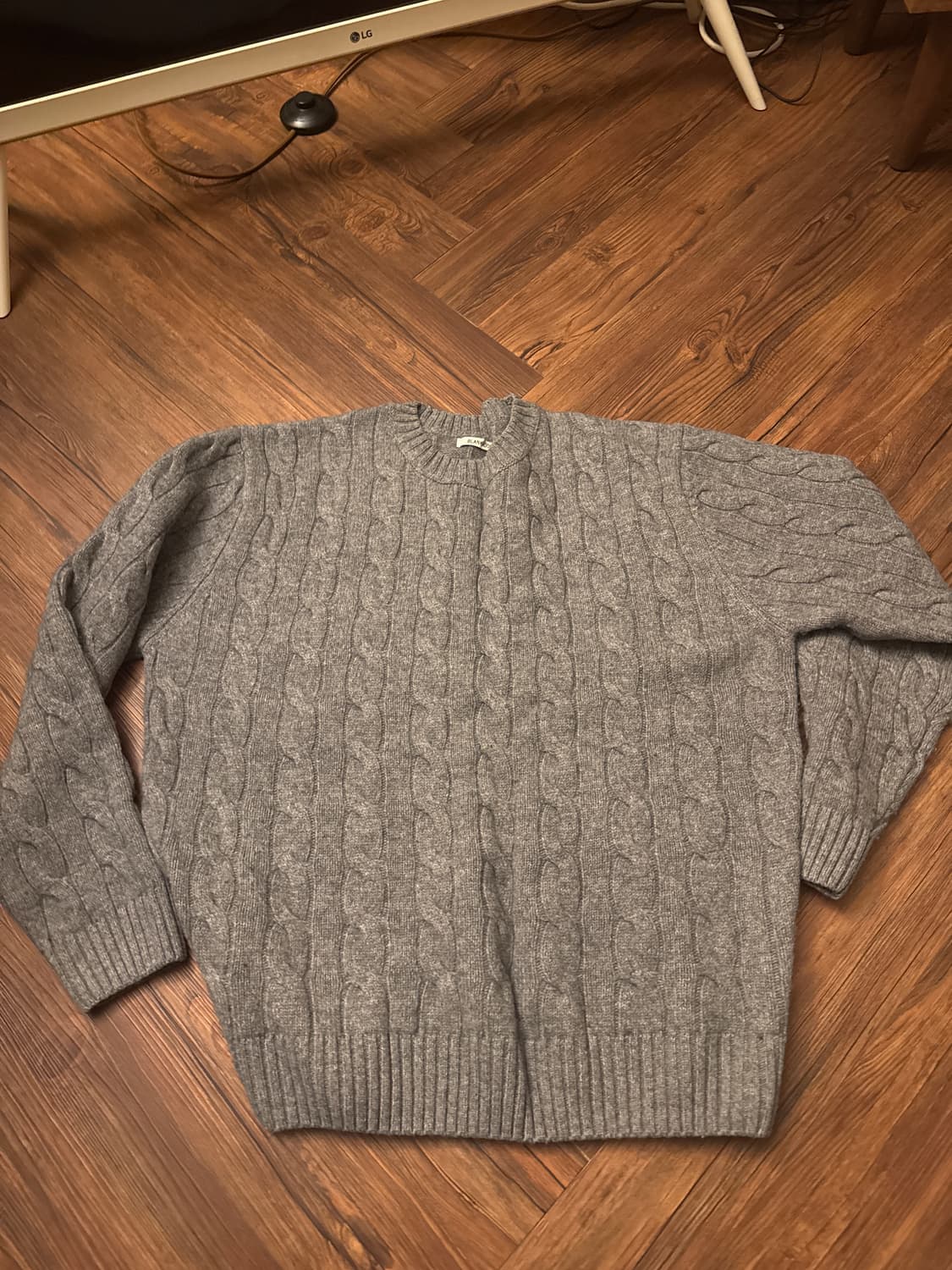 블랭크룸 울 케이블 니트 멜란지 그레이 상품이미지3