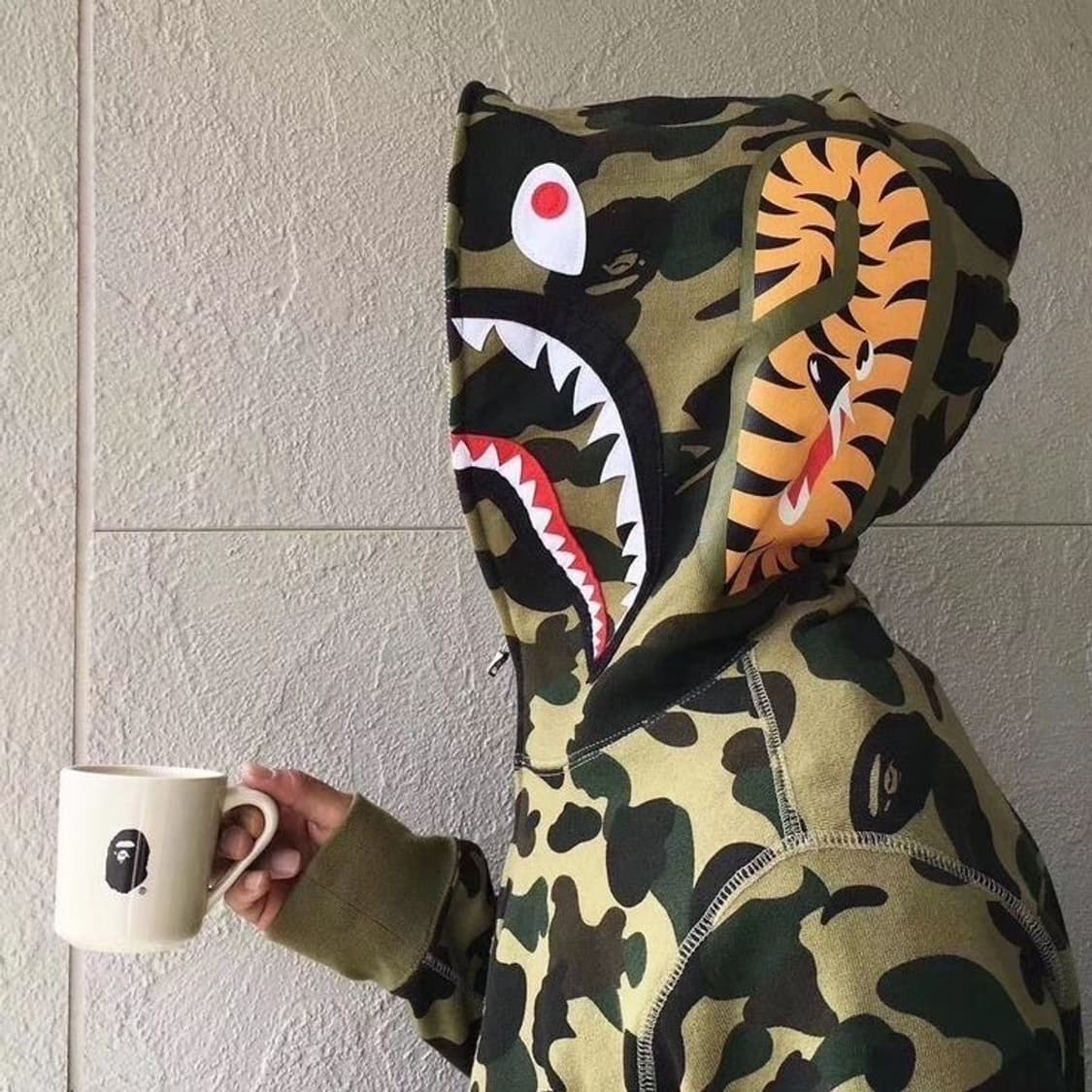 베이프 1st 카모 샤크 후드집업 XL 사계절용 남녀공용 상품이미지7