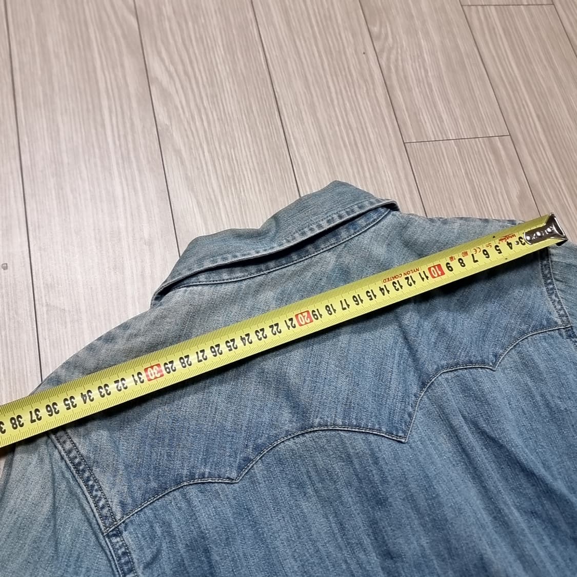 랄프로렌 데님 샴브레이 롱 셔츠 원피스(실측) 상품이미지5