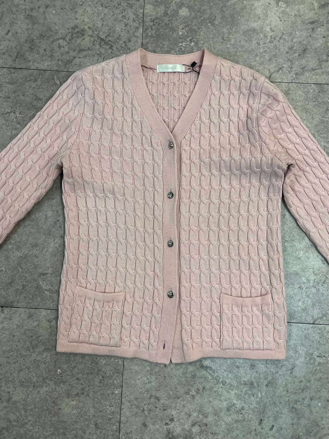 시스템 꽈배기 가디건 핑크 90 #csz3734 상품이미지5