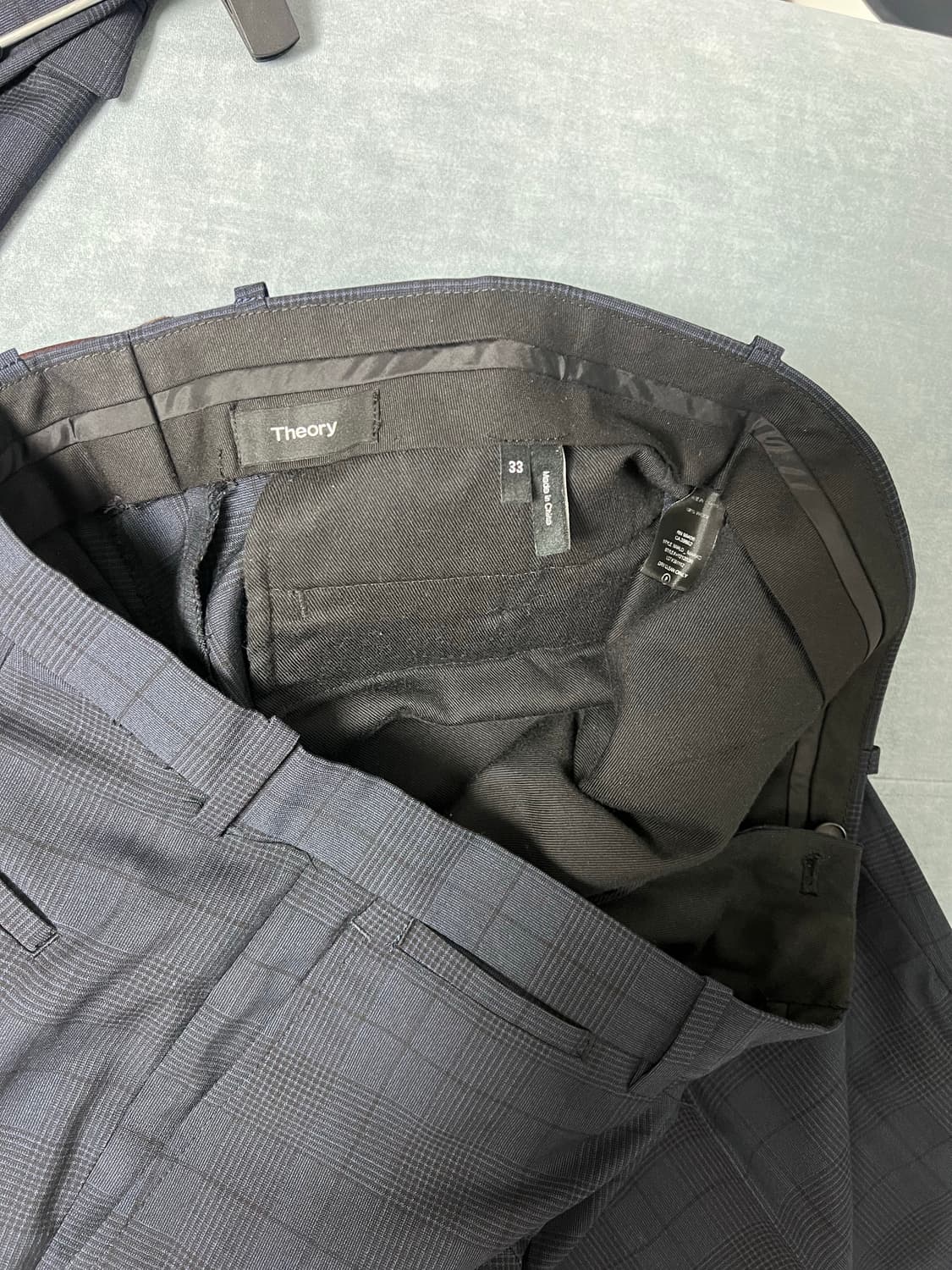 띠어리 네이비 체크 수트 셋업 정장 42,33 상품이미지8