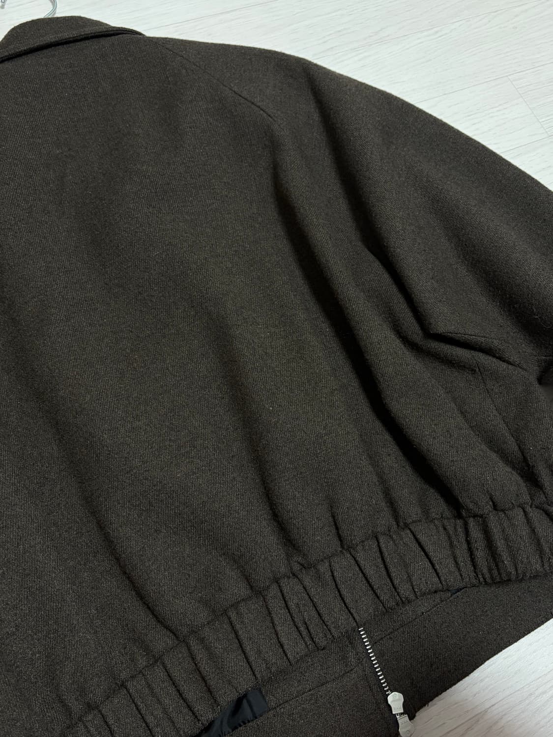 인사일런스 퍼프 슬리브 울 블렌드 블루종 S cocoa brown 상품이미지6