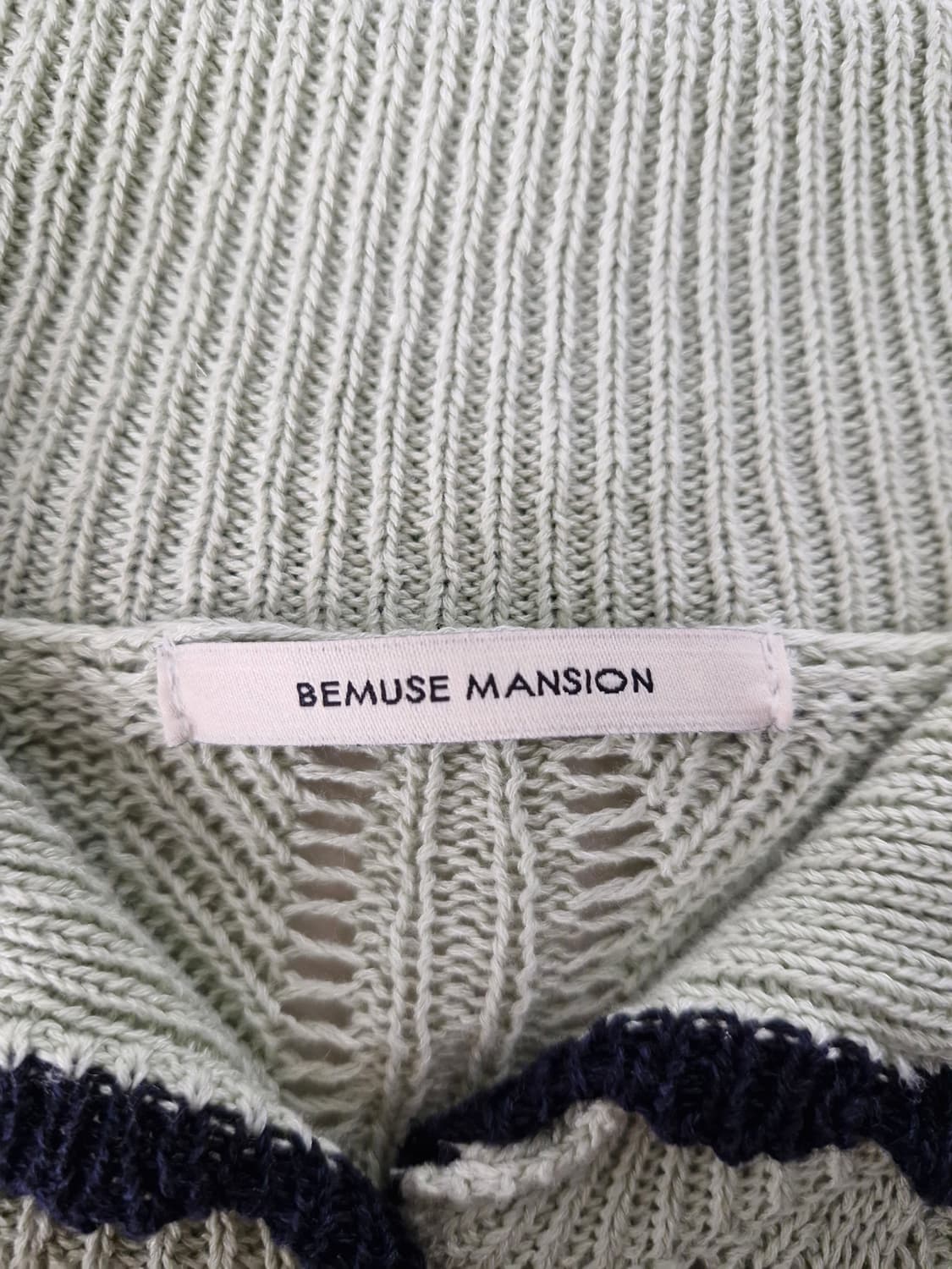 비뮤즈맨션 스카치 세일러 니트가디건 포그그린 상품이미지8