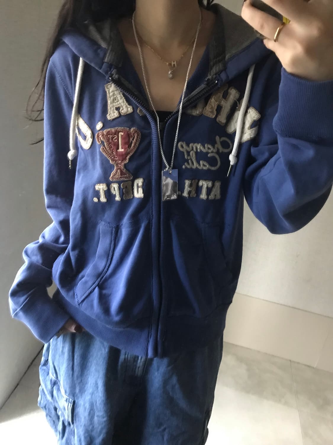 후아유 딥블루 후드집업 상품이미지4