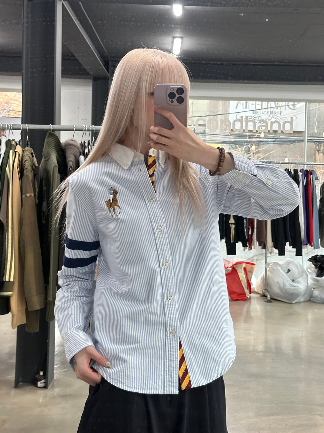 폴로 랄프로렌 스트라이프 빅포니 옥스포드 셔츠 상품이미지1