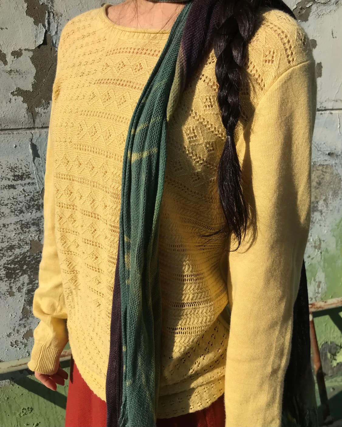 소프트 옐로우 펀칭 니트 상품이미지6