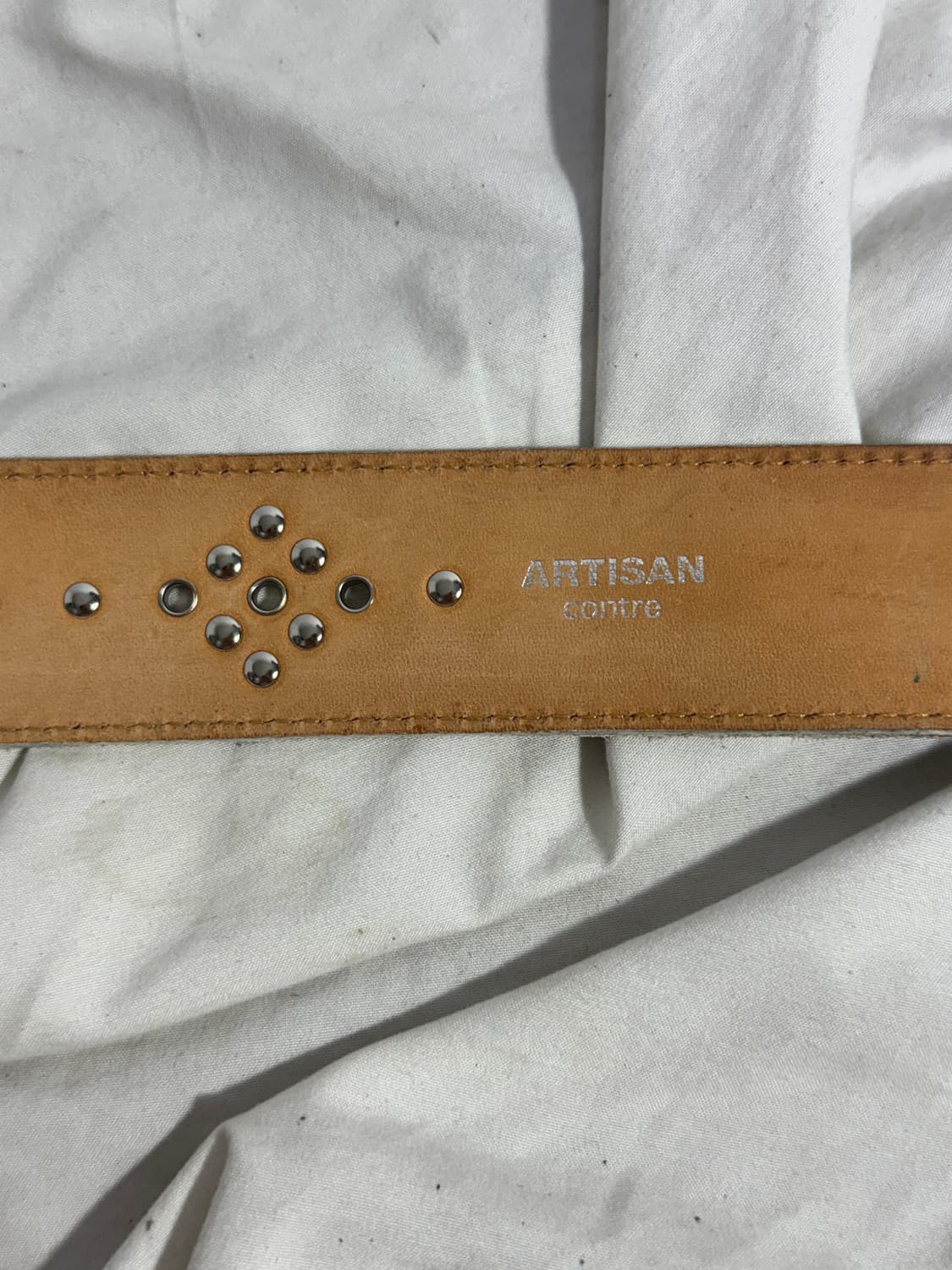 빈티지 스터드 크랙 레더 벨트 y2k 상품이미지5