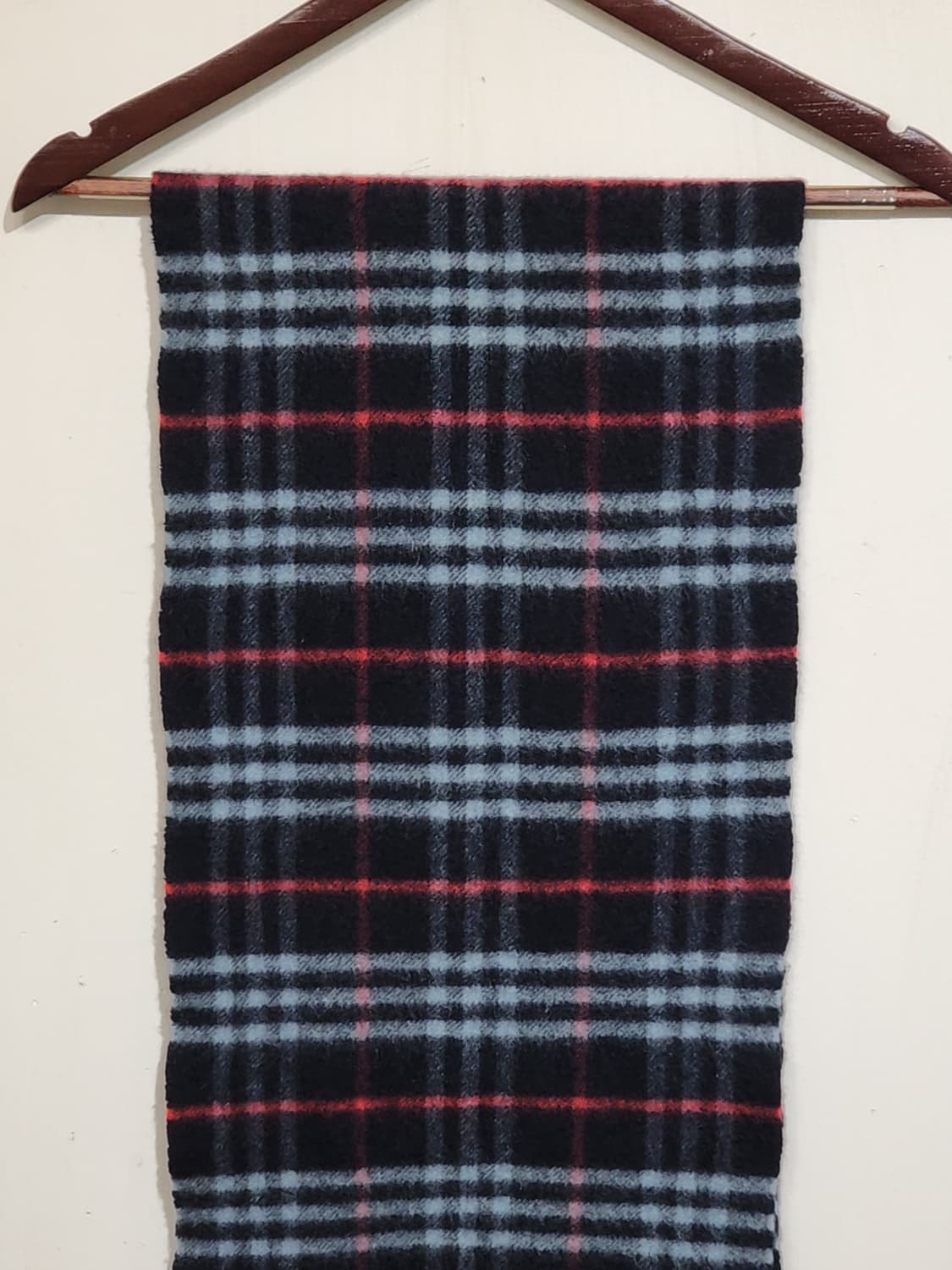 (정품) 버버리 캐시미어 머플러 체크 목도리 네이비 영국판  상품이미지3