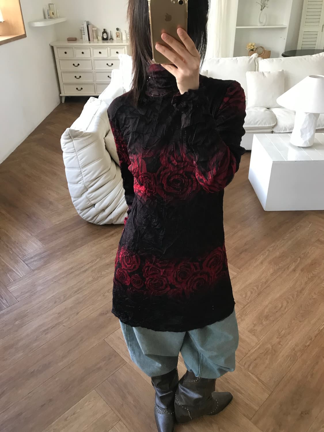 vintage rose mesh top 상품이미지8