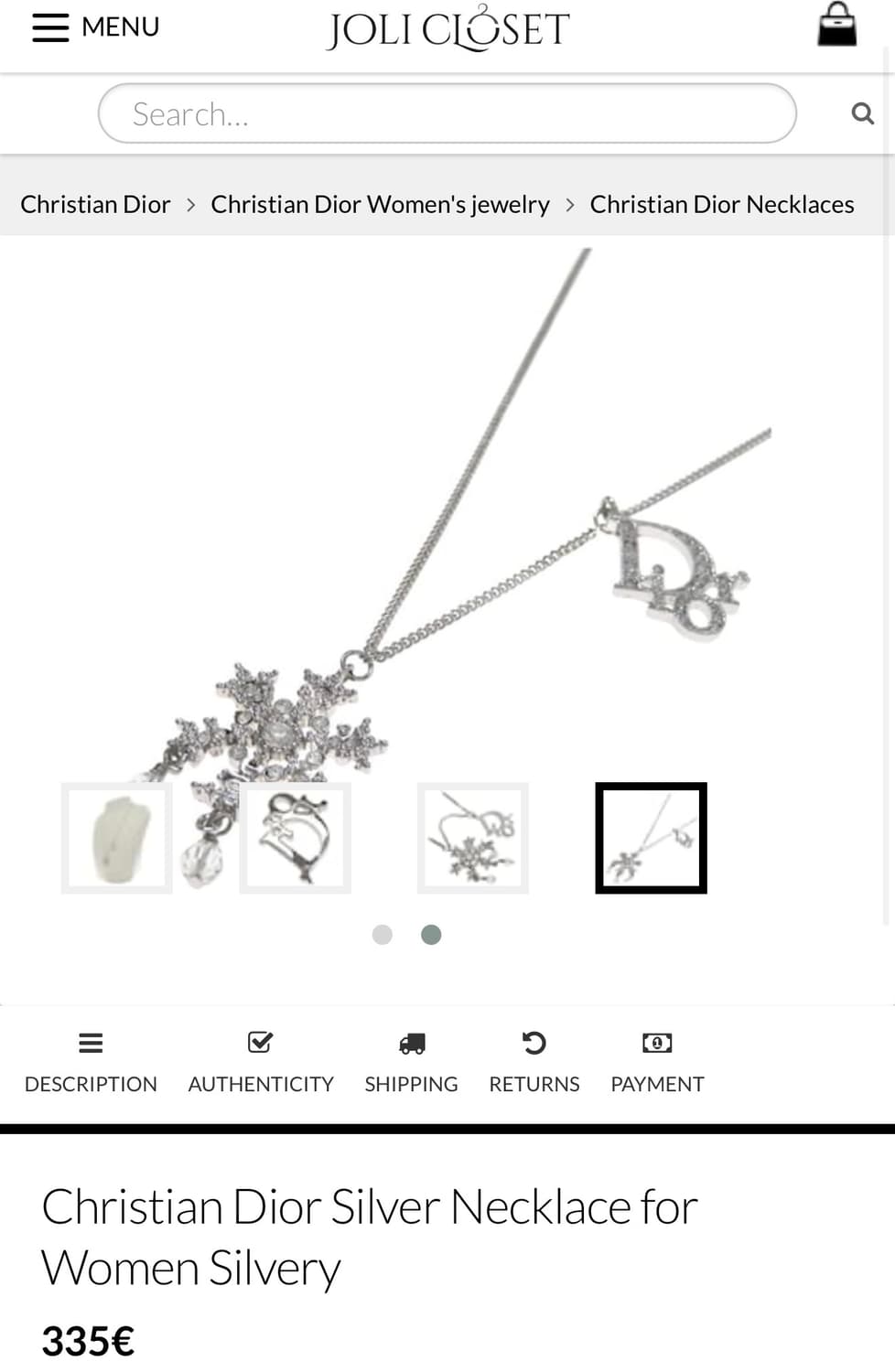 Christian Dior Silver Necklace 상품이미지1