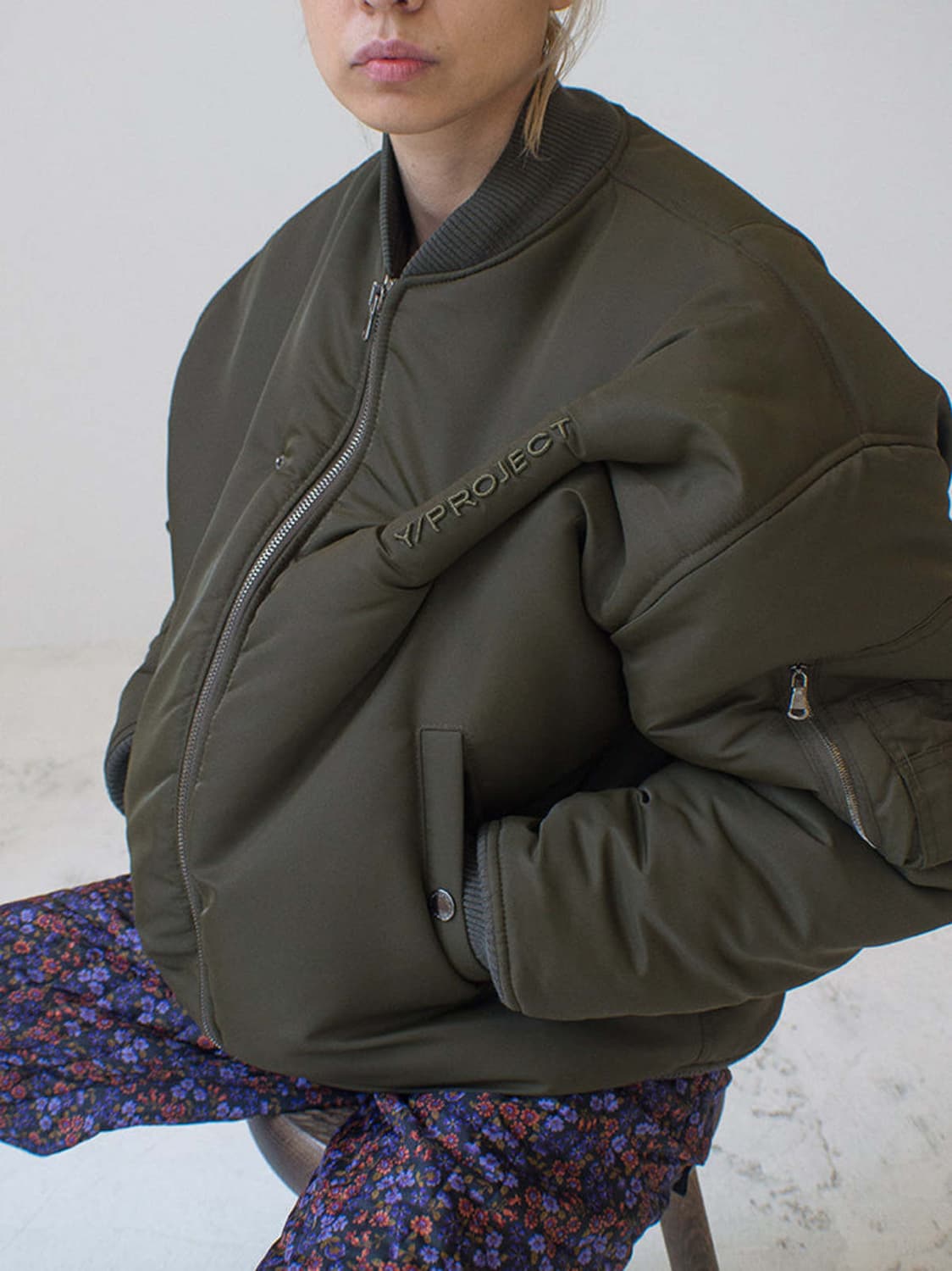 와이프로젝트 22FW 핀치드 봄버 아미그린 M사이즈 상품이미지1