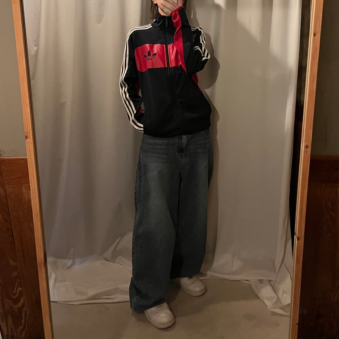 아디다스 삼선 트랙탑 네이비 레드 상품이미지4