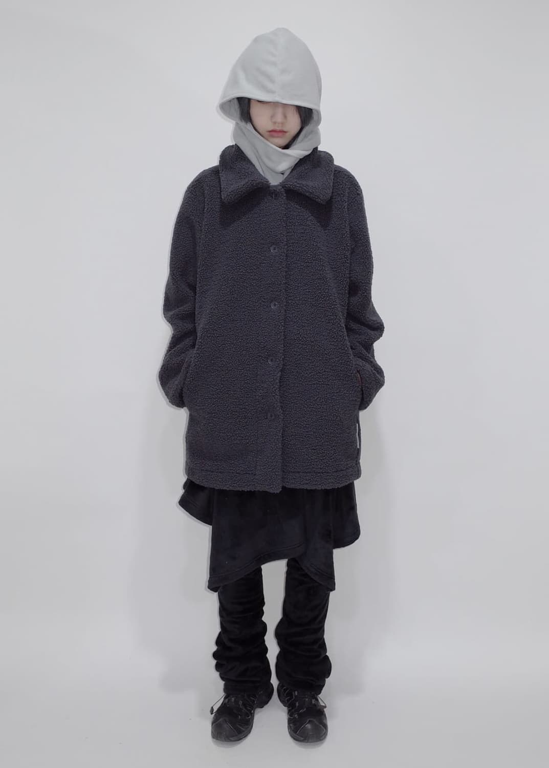 지초이 컴포트 FLEECE HOODIE SCARF 후디 머플러 상품이미지5