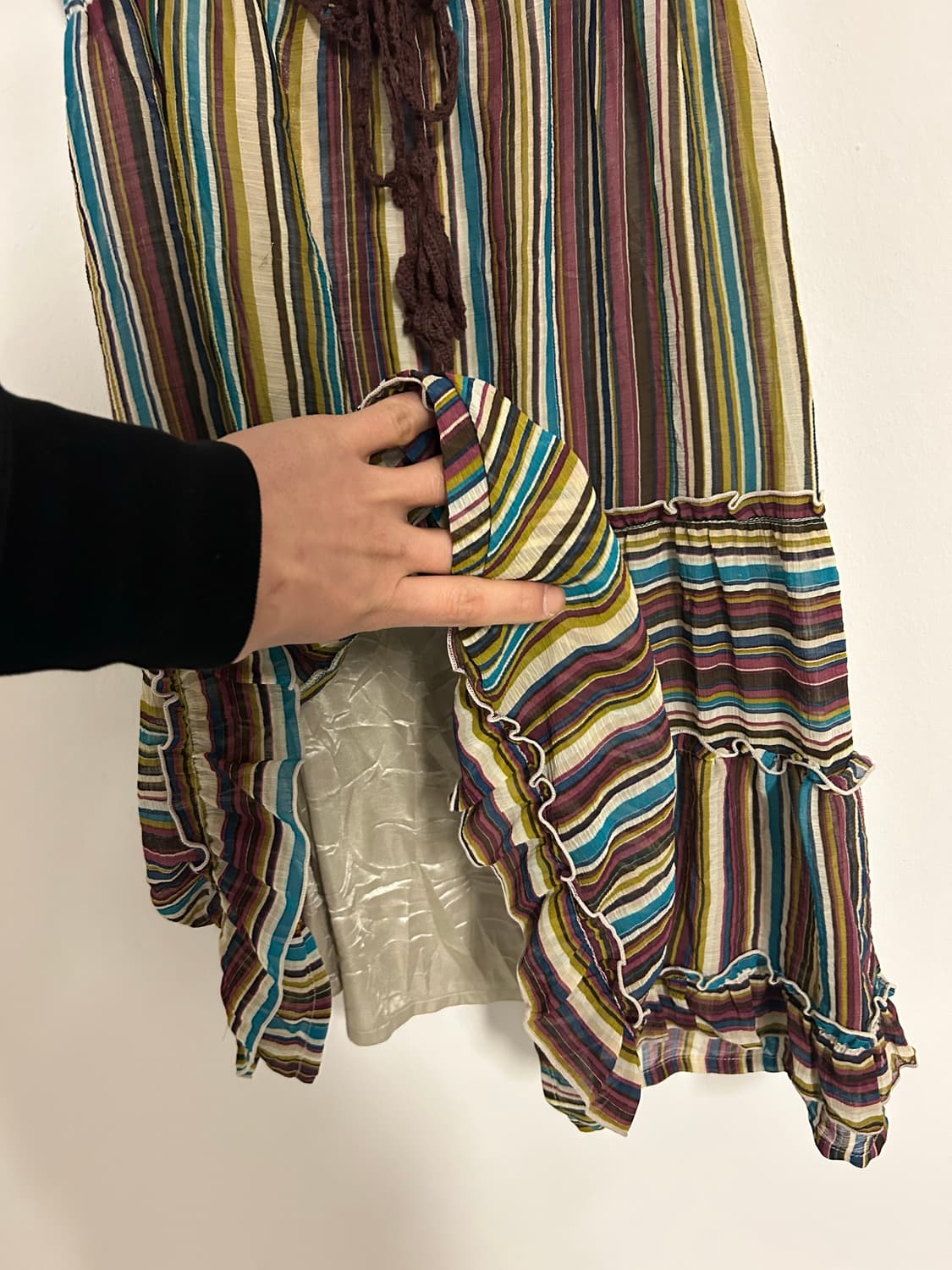 엑시즈팜 모리걸 스트라이프 크로셰  레이스 캉캉 원피스 상품이미지4