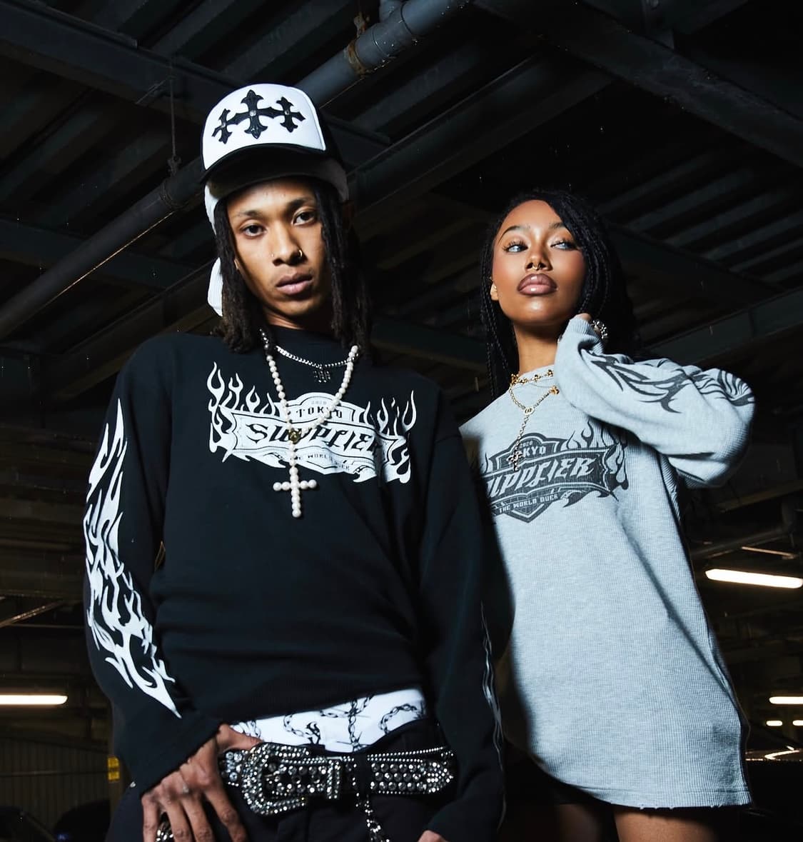 Supplier 서플라이어 십자가 레더 패치 메쉬 스냅백 모자 상품이미지7