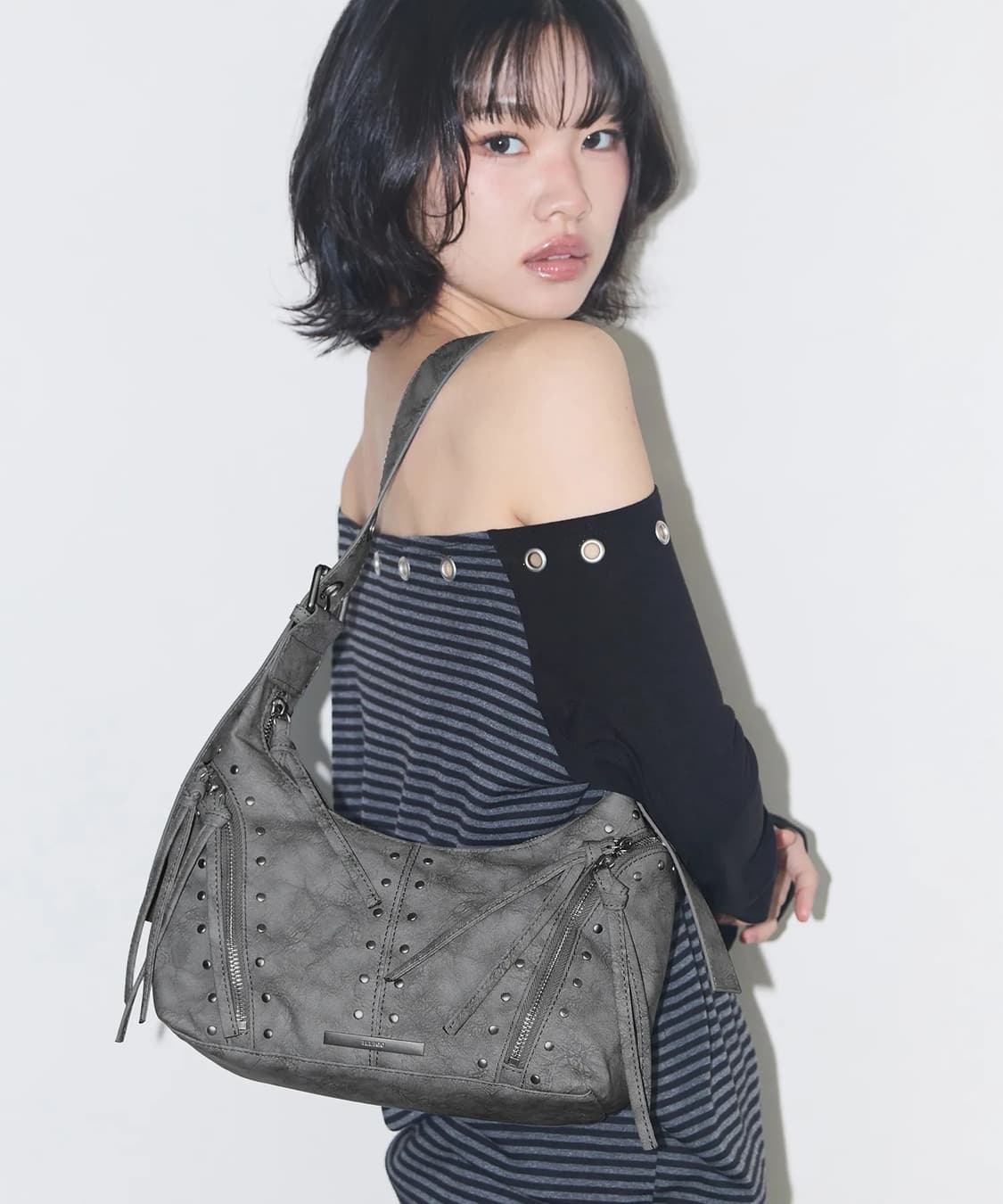 일리고 리프 아일렛 숄더백 그레이 상품이미지1