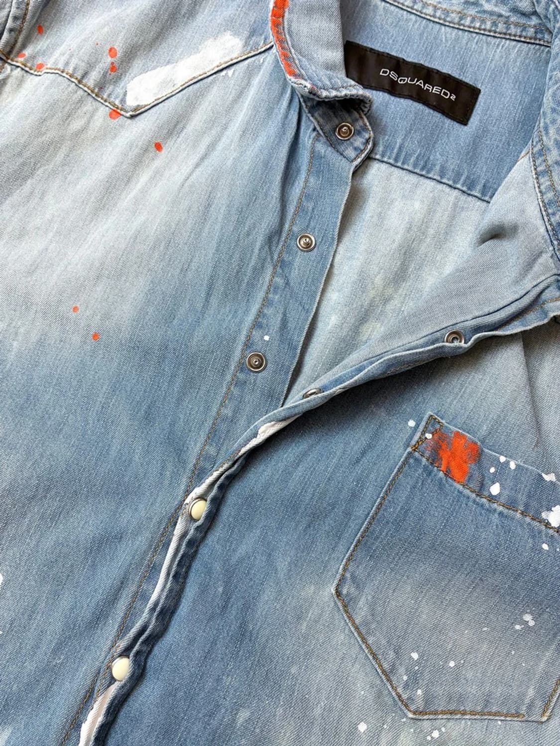 디스퀘어드2 00s 페인팅 데님 웨스턴 셔츠 PN5190 상품이미지4