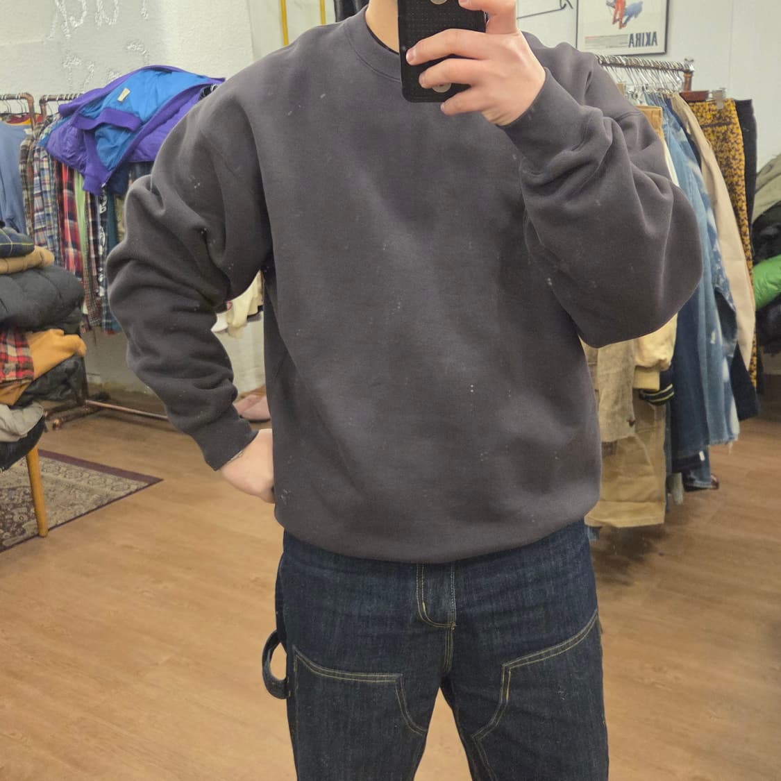 브론슨 논스탁 코튼100 헤비코튼 무지 스웻 차콜 xl 상품이미지5