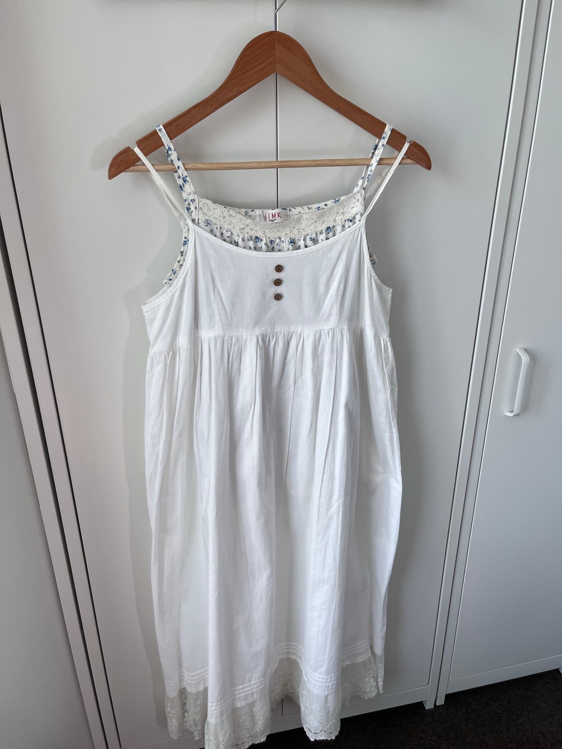 Earth music 얼스뮤직 레이스 레이어드 버튼 원피스 상품이미지5