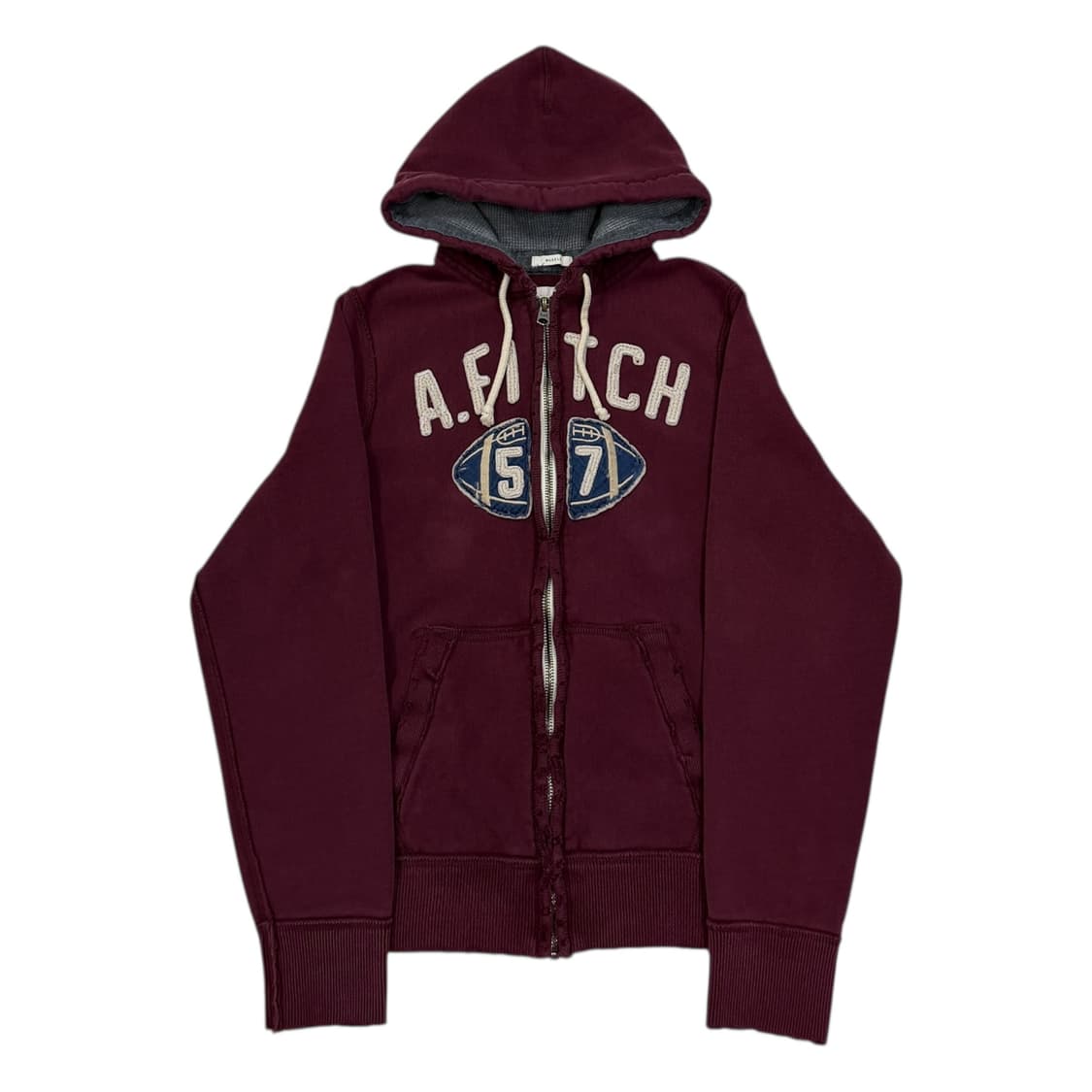 아베크롬비 빈티지 Y2K 데미지 디테일 후드집업 자켓 버건디 레드 XL 상품이미지1