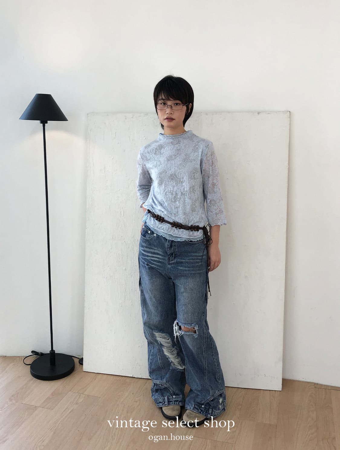 vintage distressed wide denim 상품이미지7