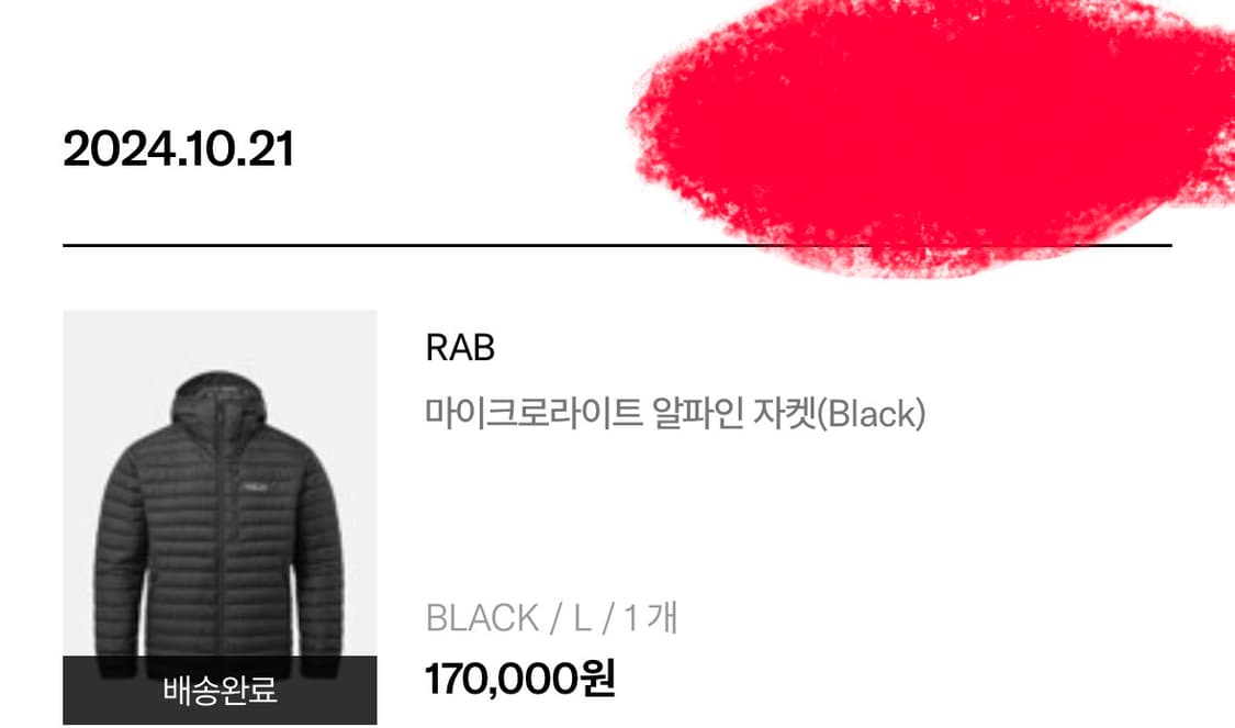 rab 경량패딩 L 상품이미지5