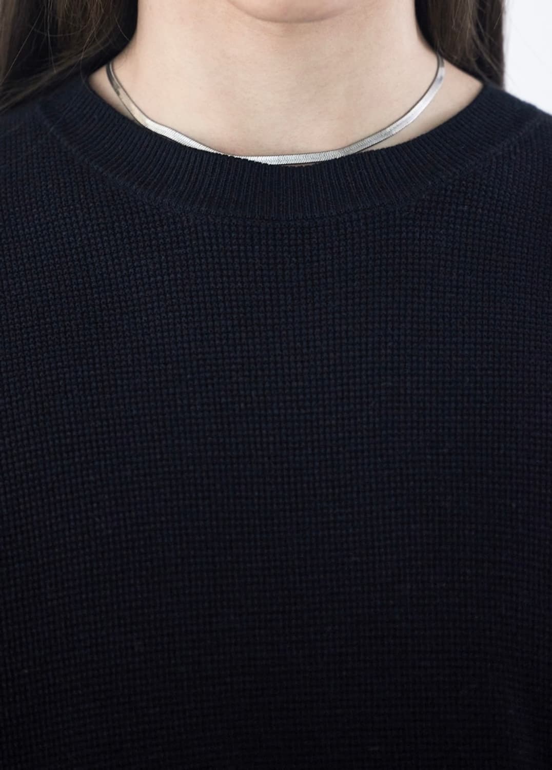 가먼트레이블 와플니트 반팔 블랙 L사이즈 상품이미지5