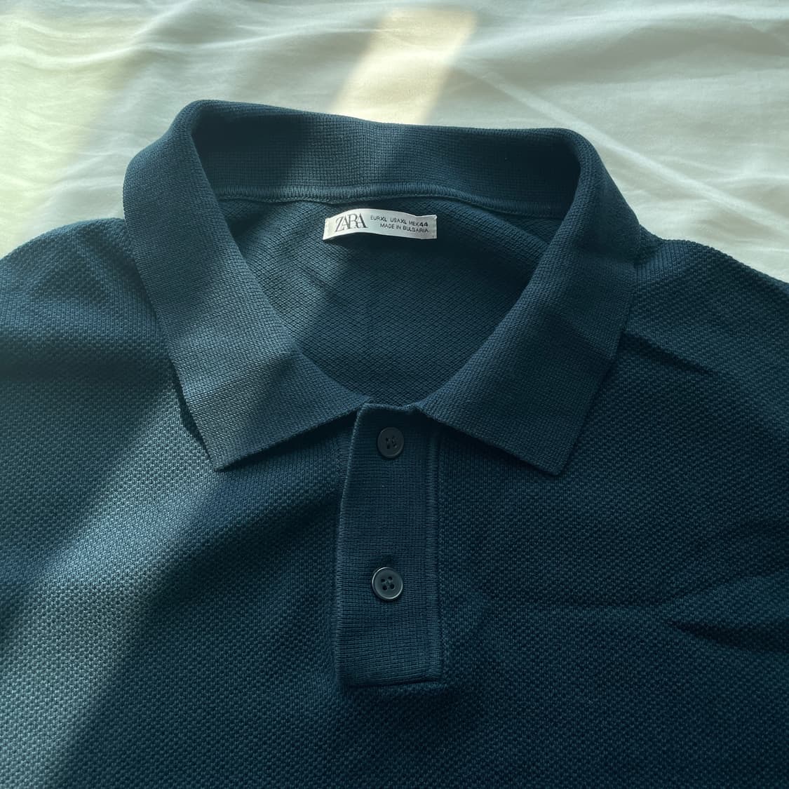 ZARA 니트 폴로셔츠 네이비 XL 상품이미지3