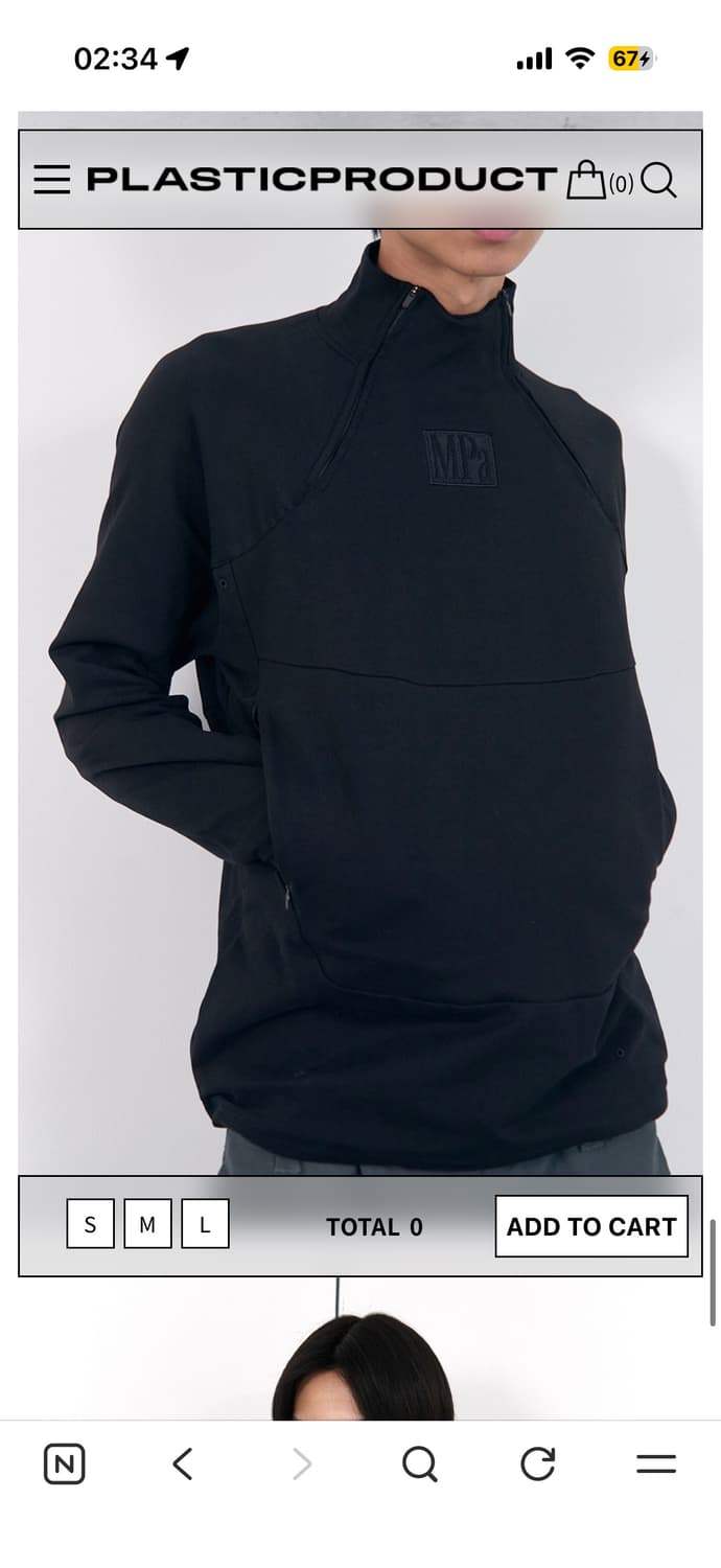 플라스틱프로덕트 하프집업 블랙 남성(s) 상품이미지5