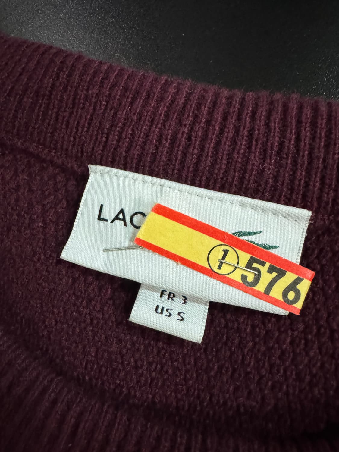 정품 라코스테 버건디 울 니트 상품이미지3