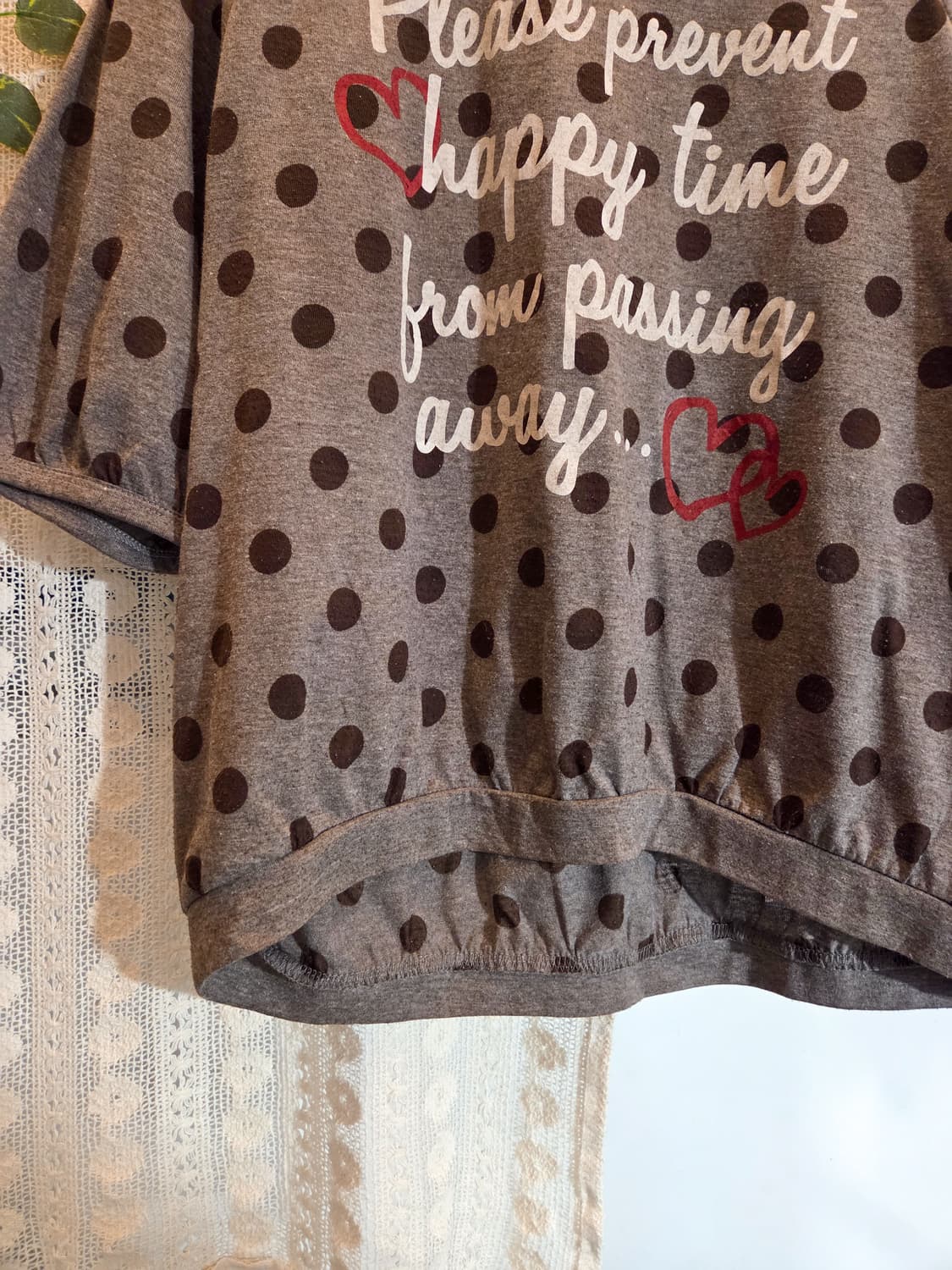 colza 초코 도트 반팔 티셔츠 상품이미지3