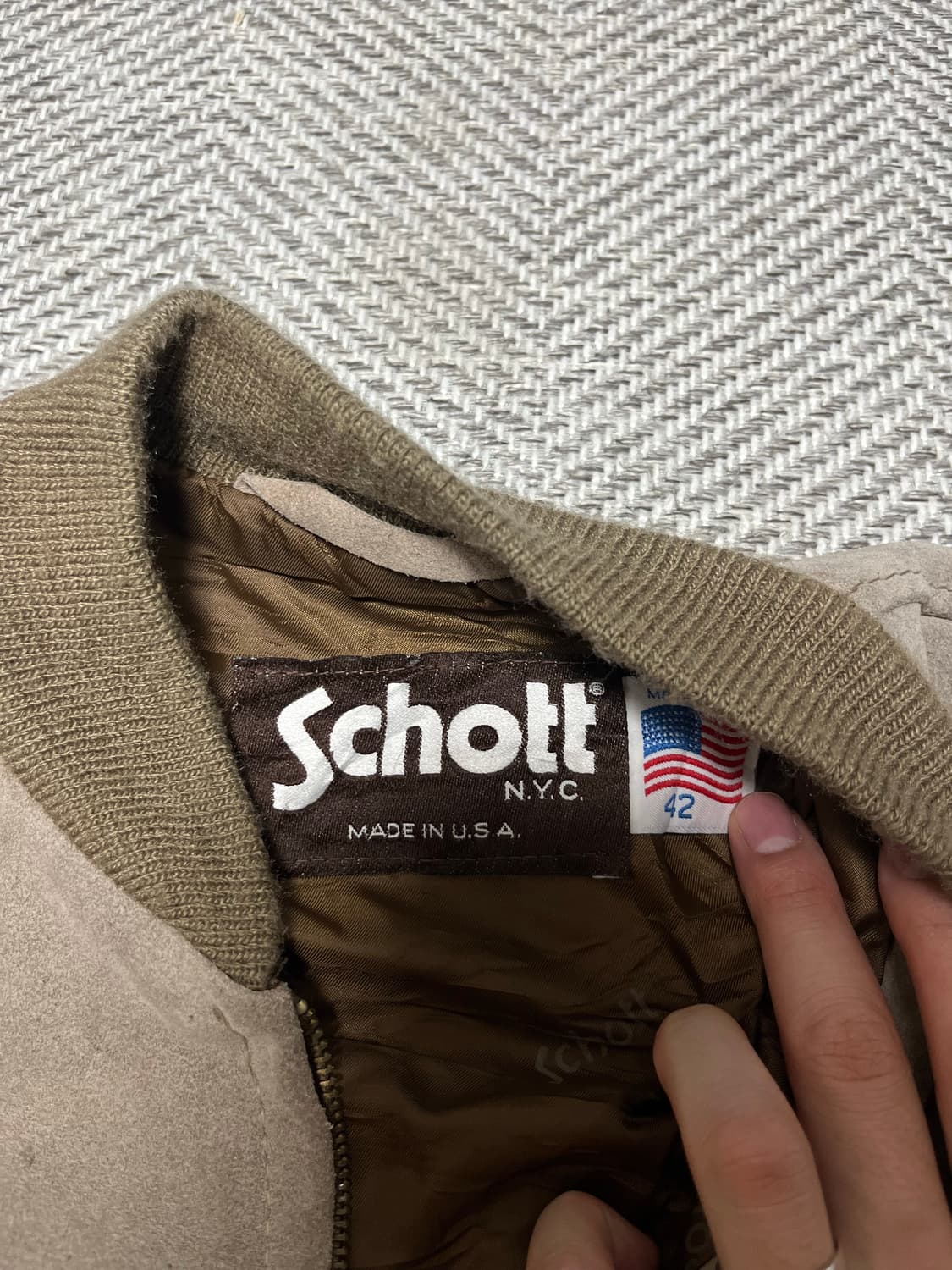 쇼트 스웨이드 봄버 상품이미지4