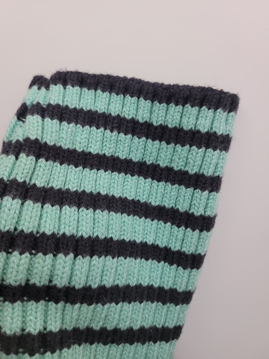 셀프포트레이트 그린 멜란지 스트라이프 크롭 니트 M사이즈 상품이미지7