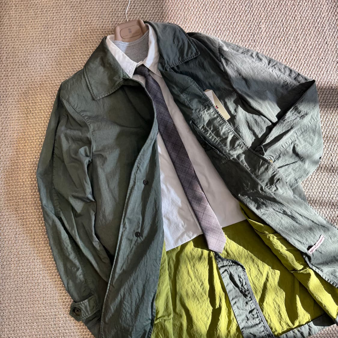 Baracuta 바라쿠타 경량 테크원단 방수 방풍 필드 코트 베이지그레이 상품이미지3